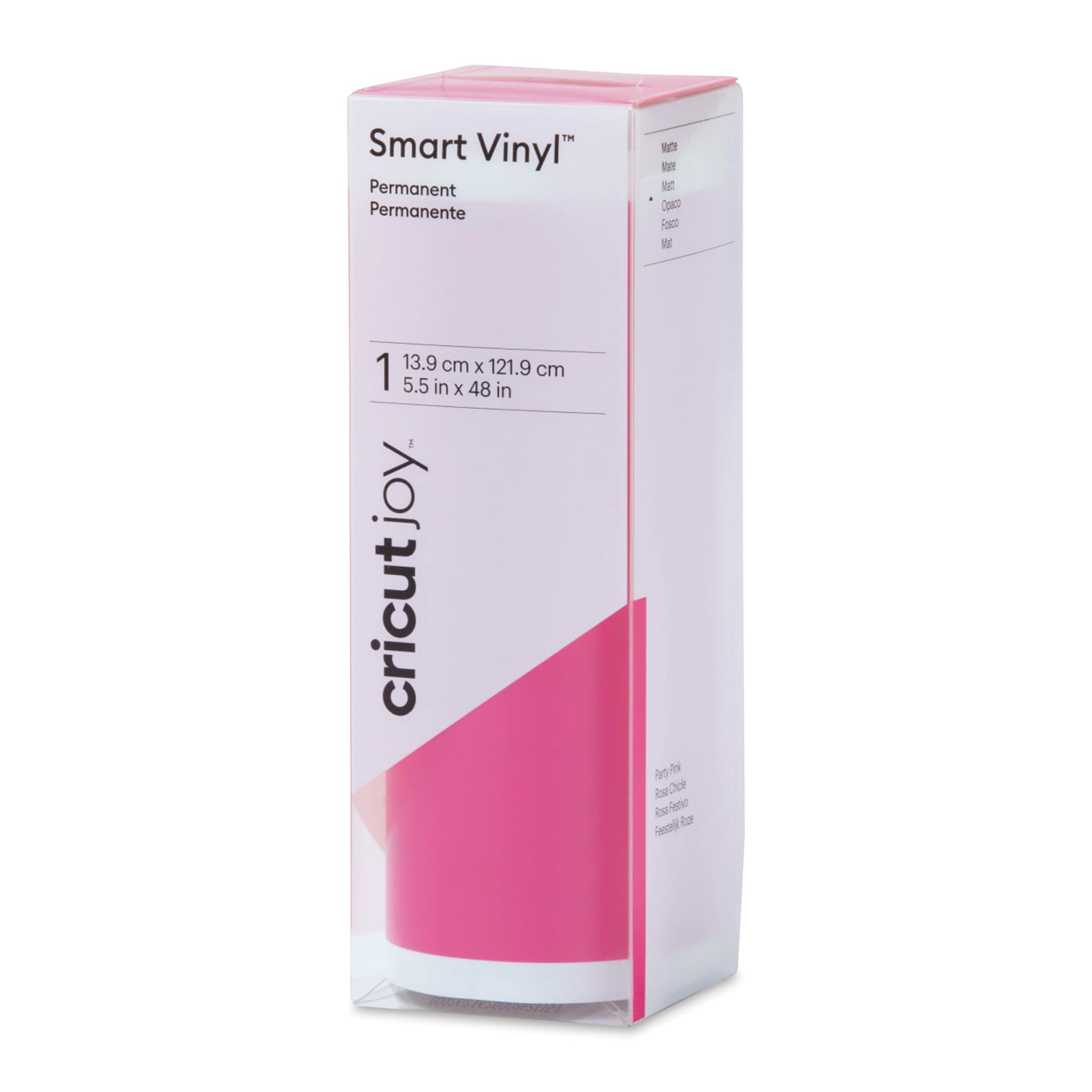 Cricut Joy Permanent Smart Vinyl - Party Pink, Matte, 5-1/2" x 48", Roll