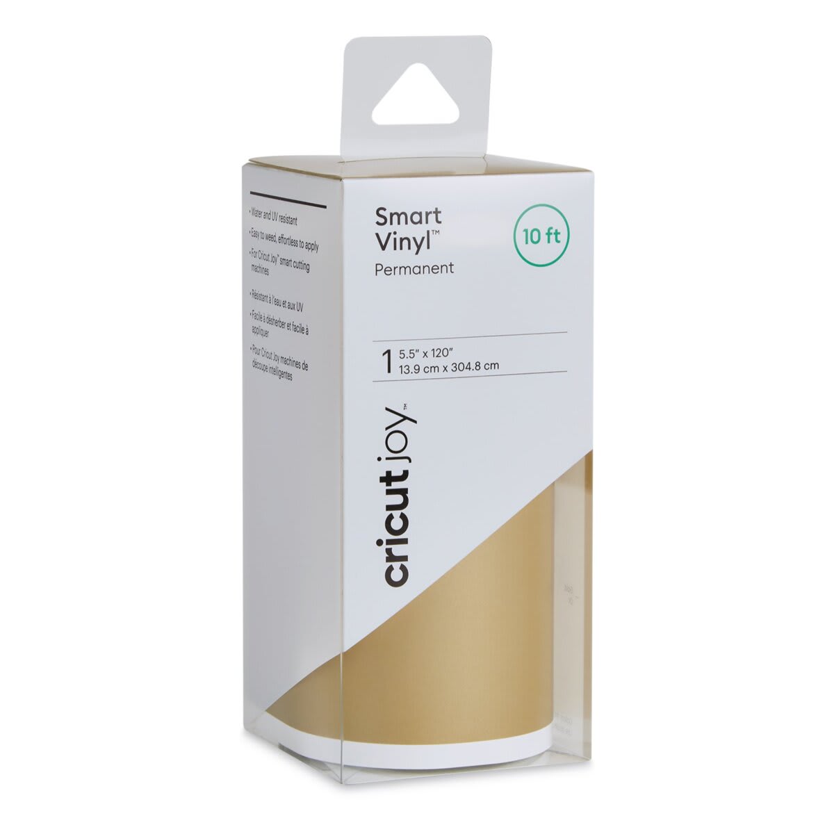 Cricut Joy Permanent Smart Vinyl - Gold, 5-1/2" x 10 ft, Roll