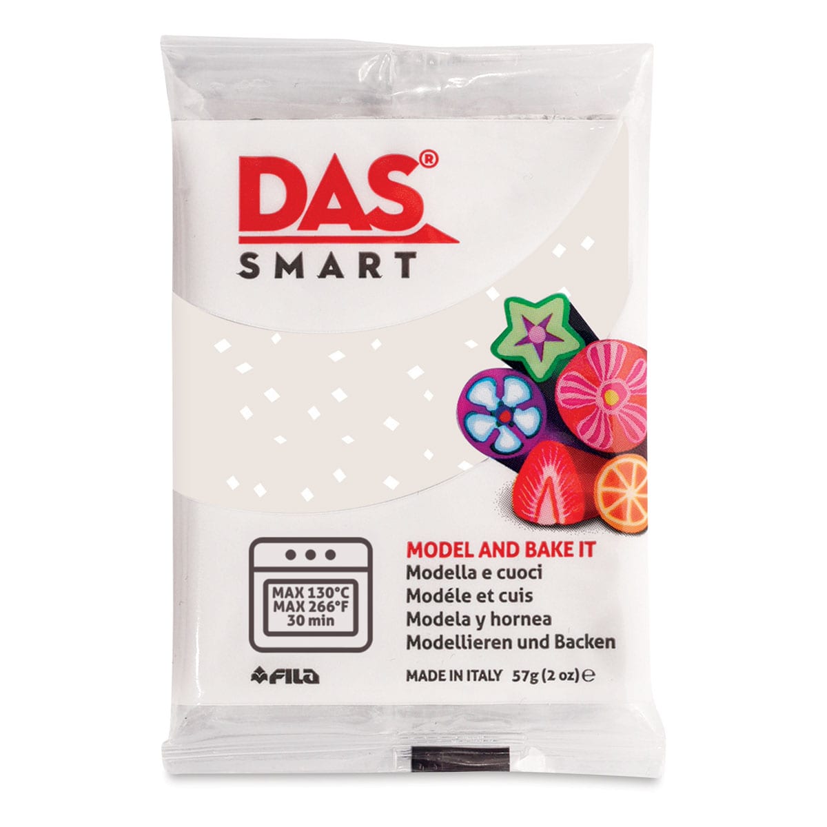 DAS Smart Polymer Clay White Glitter 2 oz