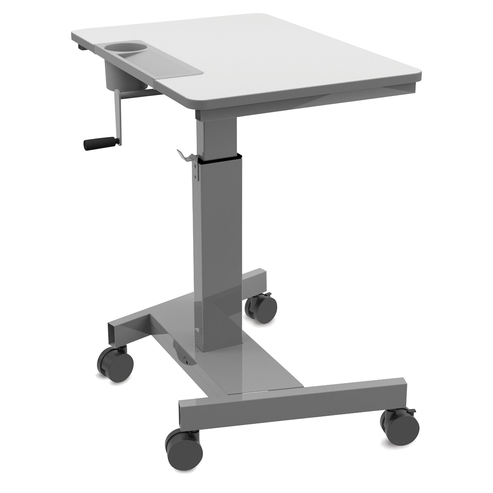 Adjustable Desk Student Sit Stand Desk with Crank Handle, 19-1/2" D X 29" to 42" H, 27-1/2" W X
