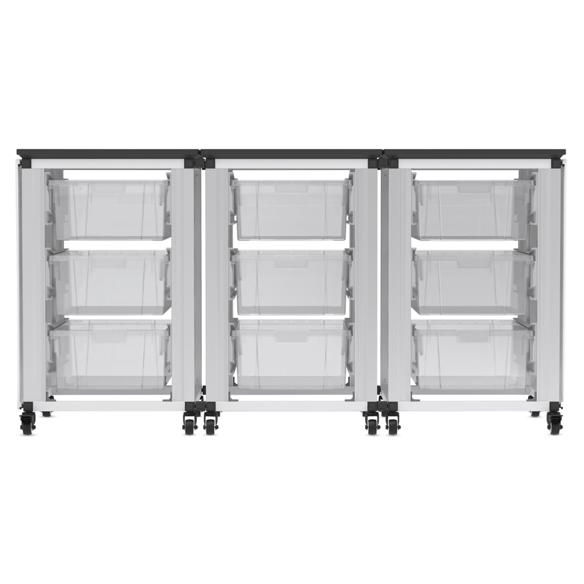Luxor Mobile 9-Section Modular Classroom Storage Cabinet, 28.75H x 18.2D, White (MBS-STR-31-9L) | Quill