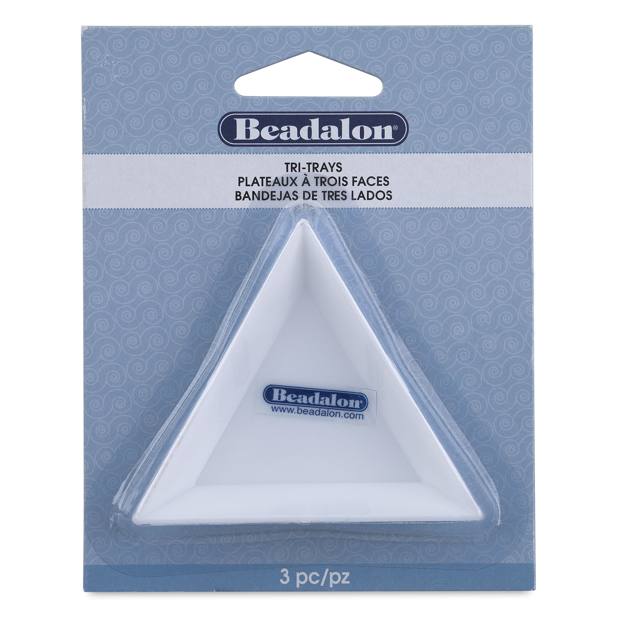 Beadalon TriTrays  White Pkg of 3