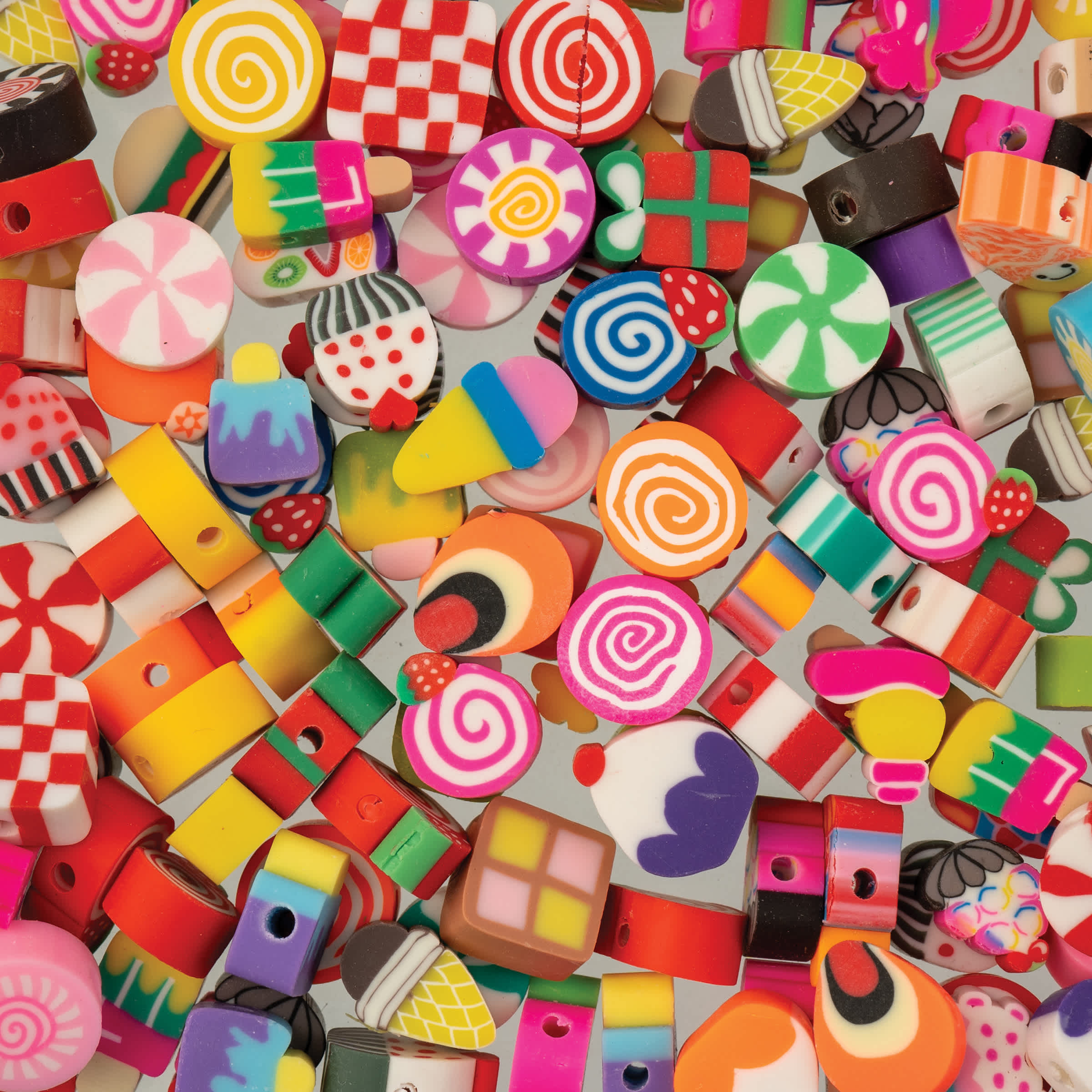 John Bead 120ct. 1mm Alphabet Polymer Clay Beads - Candy dessert