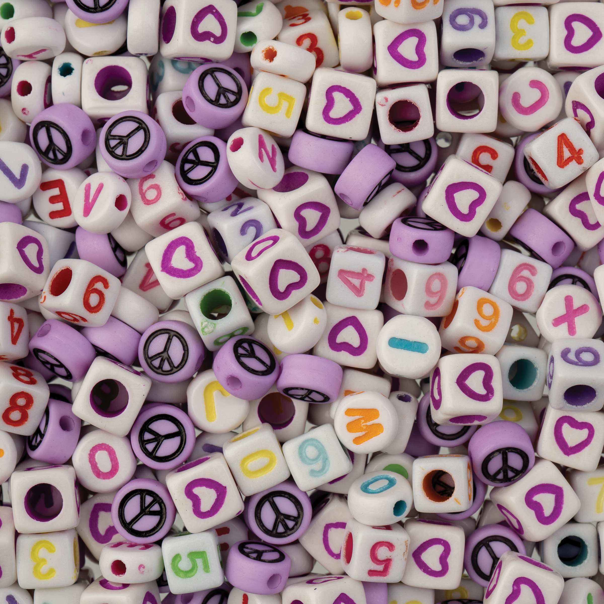 John Bead 4x7mm Plastic Round Alphabet Craft Beads, 72g - Purple