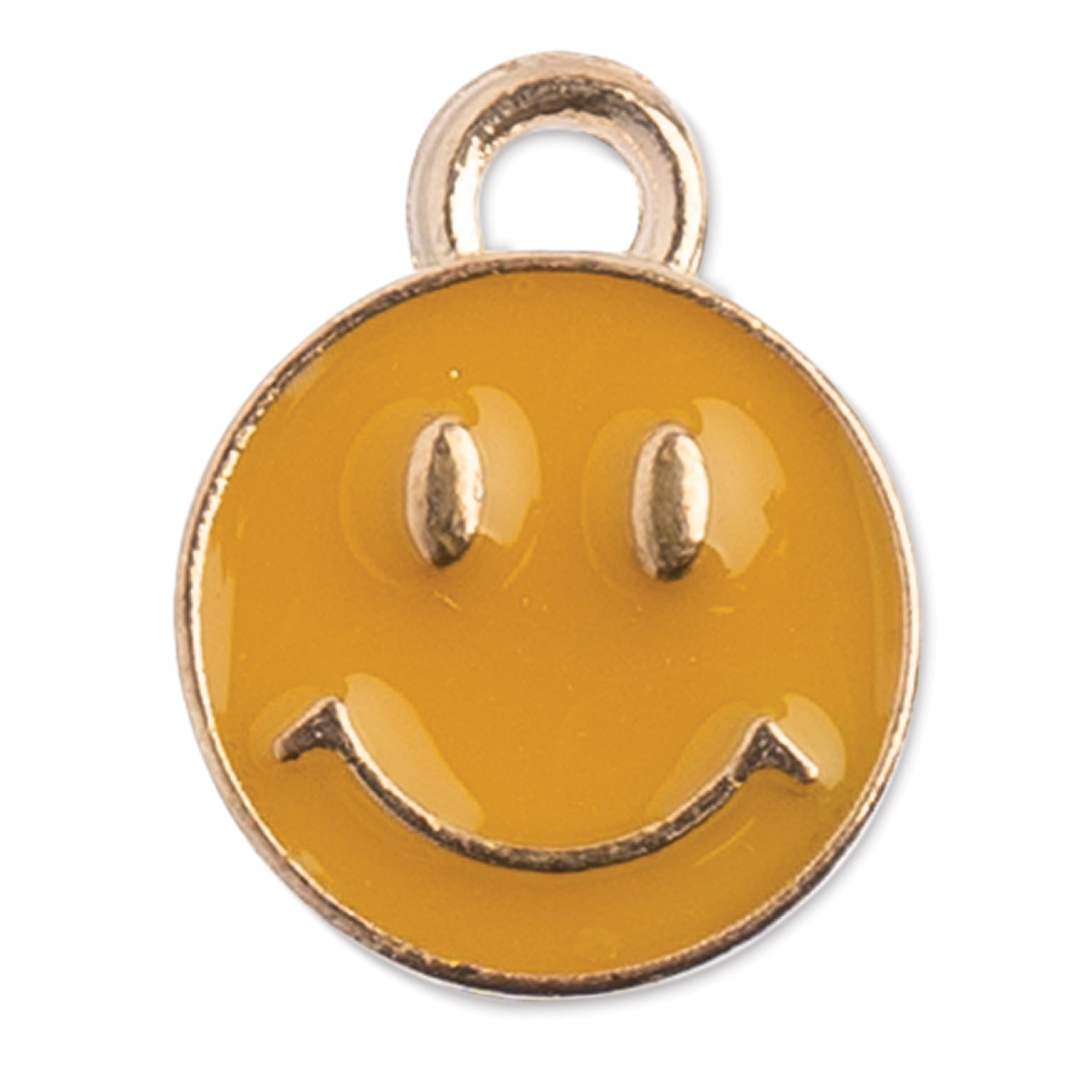 John Bead Sweet & Petite Happy Face Charms, 10ct. in Gold | 10mm x 13mm