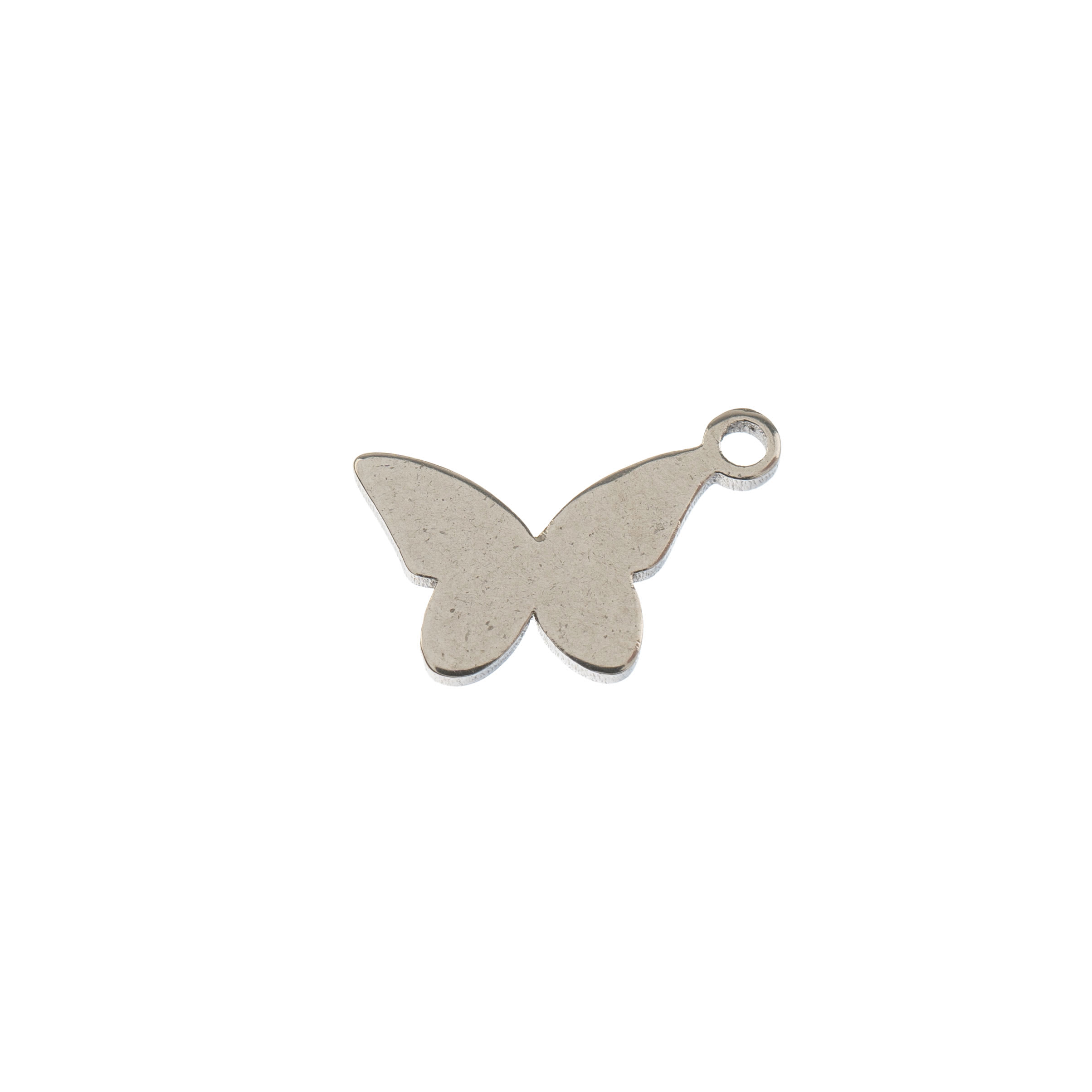 John Bead Sweet & Petite Metal Charms - Pkg of 10, Silver Butterflies