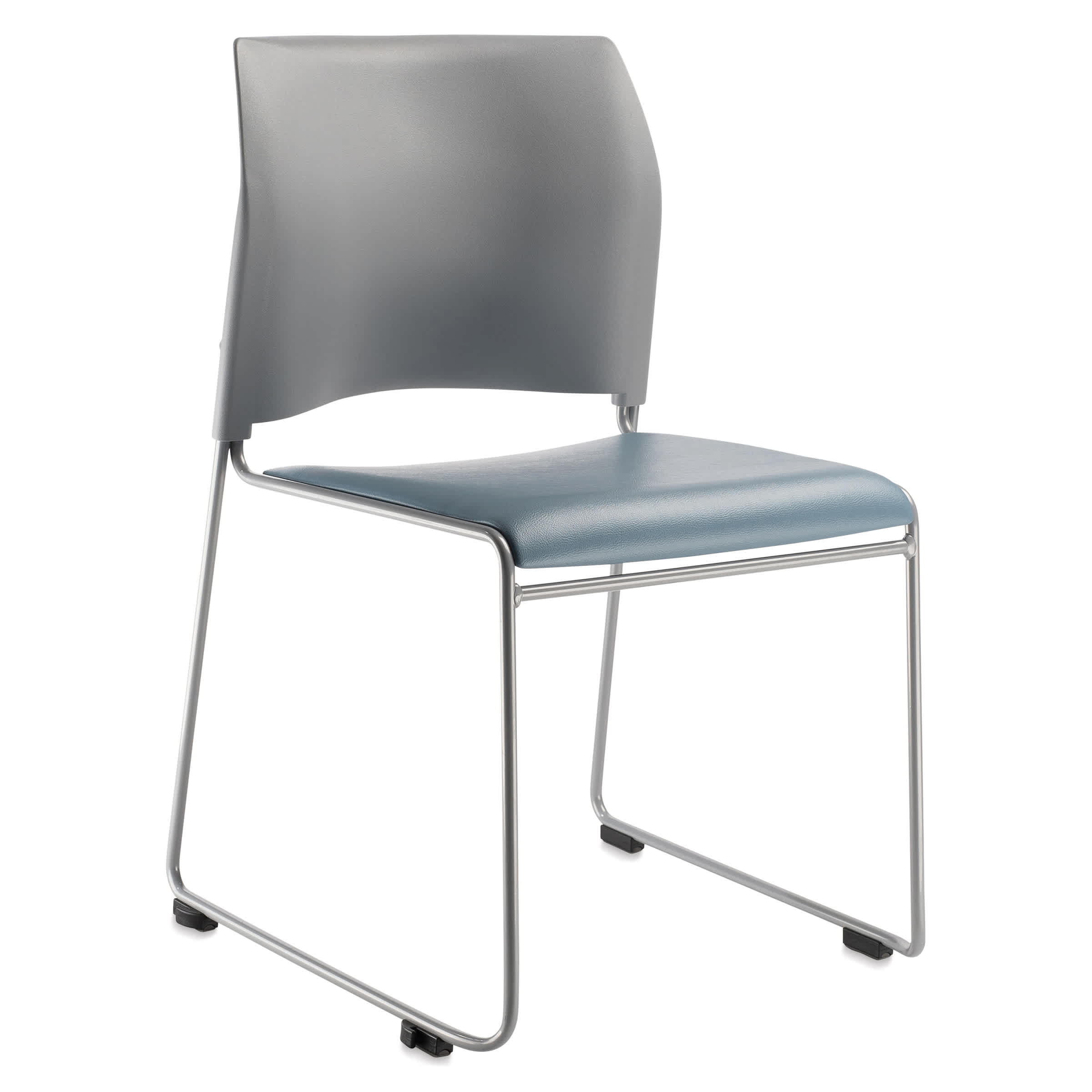 NPS Cafetorium Vinyl Stack Chair - Blue/Grey