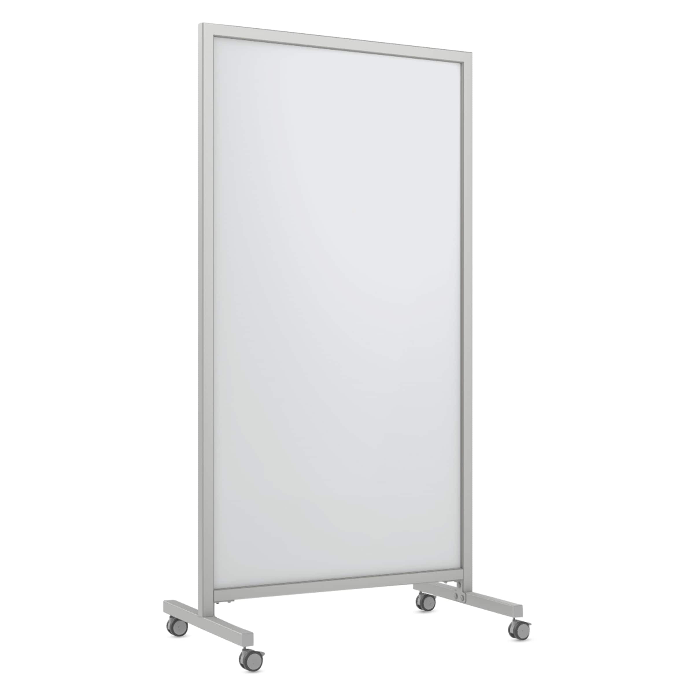 Ghent EZ Mobile Glass Dry-Erase Whiteboard, Aluminum Frame, 75H x 38W (EZ1NA7538WH) | Quill