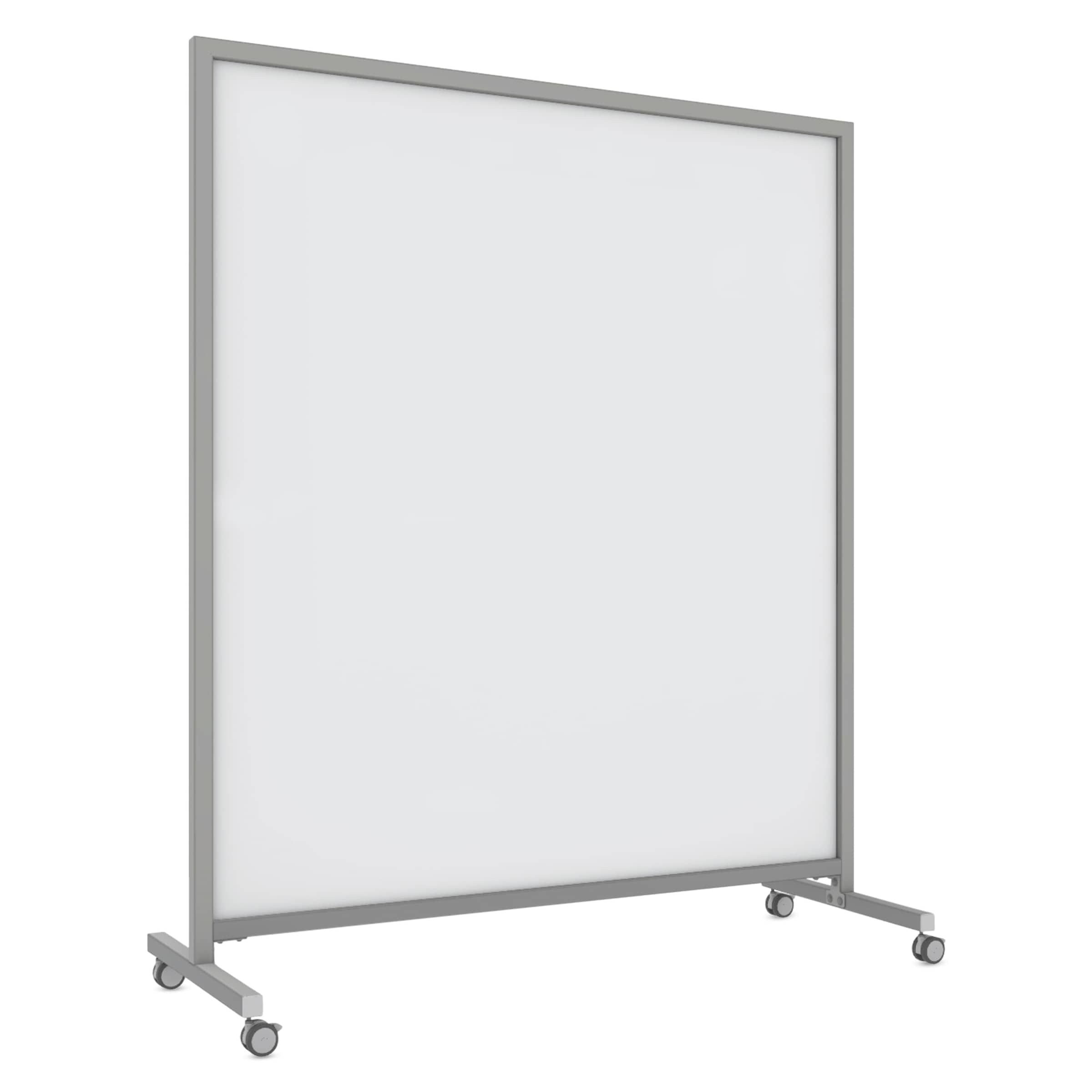 Ghent EZ Glass Mobile Dry-Erase Whiteboard, Aluminum Frame, 75H x 62W, White (EZ1NA7562WH) | Quill