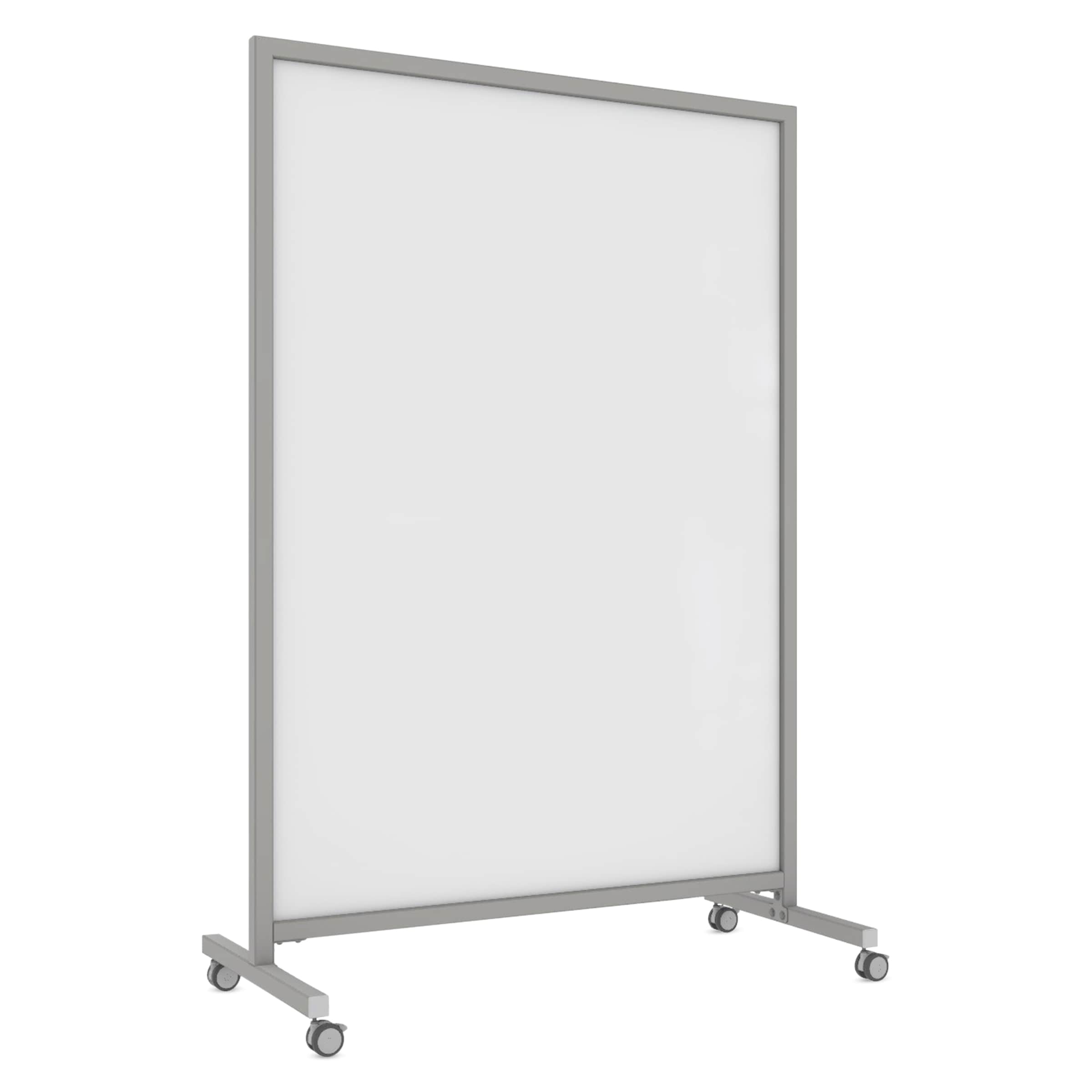 Ghent EZ Magnetic Glass Mobile Dry-Erase Whiteboard, Aluminum Frame, 75H x 50W, White (EZ1MA7550WH) | Quill