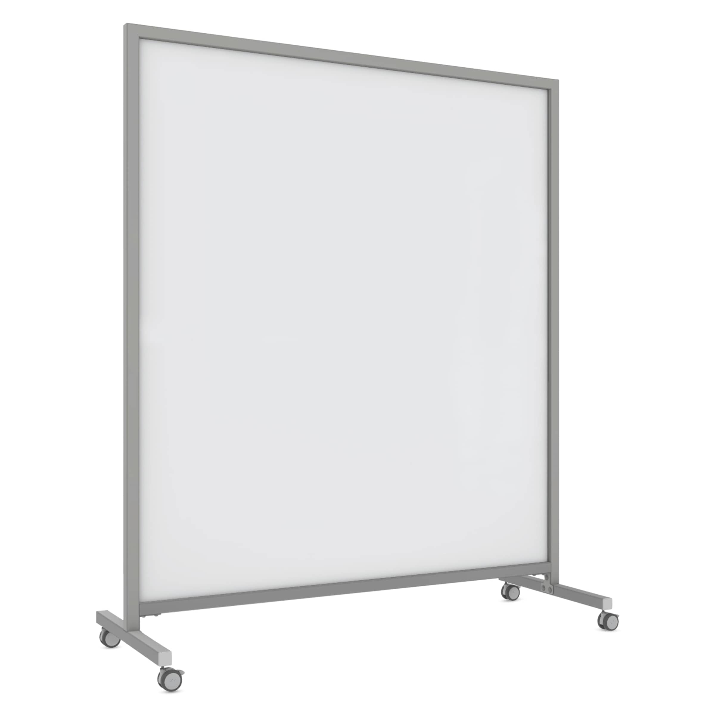 Ghent EZ Magnetic Glass Mobile Dry-Erase Whiteboard, Aluminum Frame, 75H x 62W, White (EZ1MA7562WH) | Quill