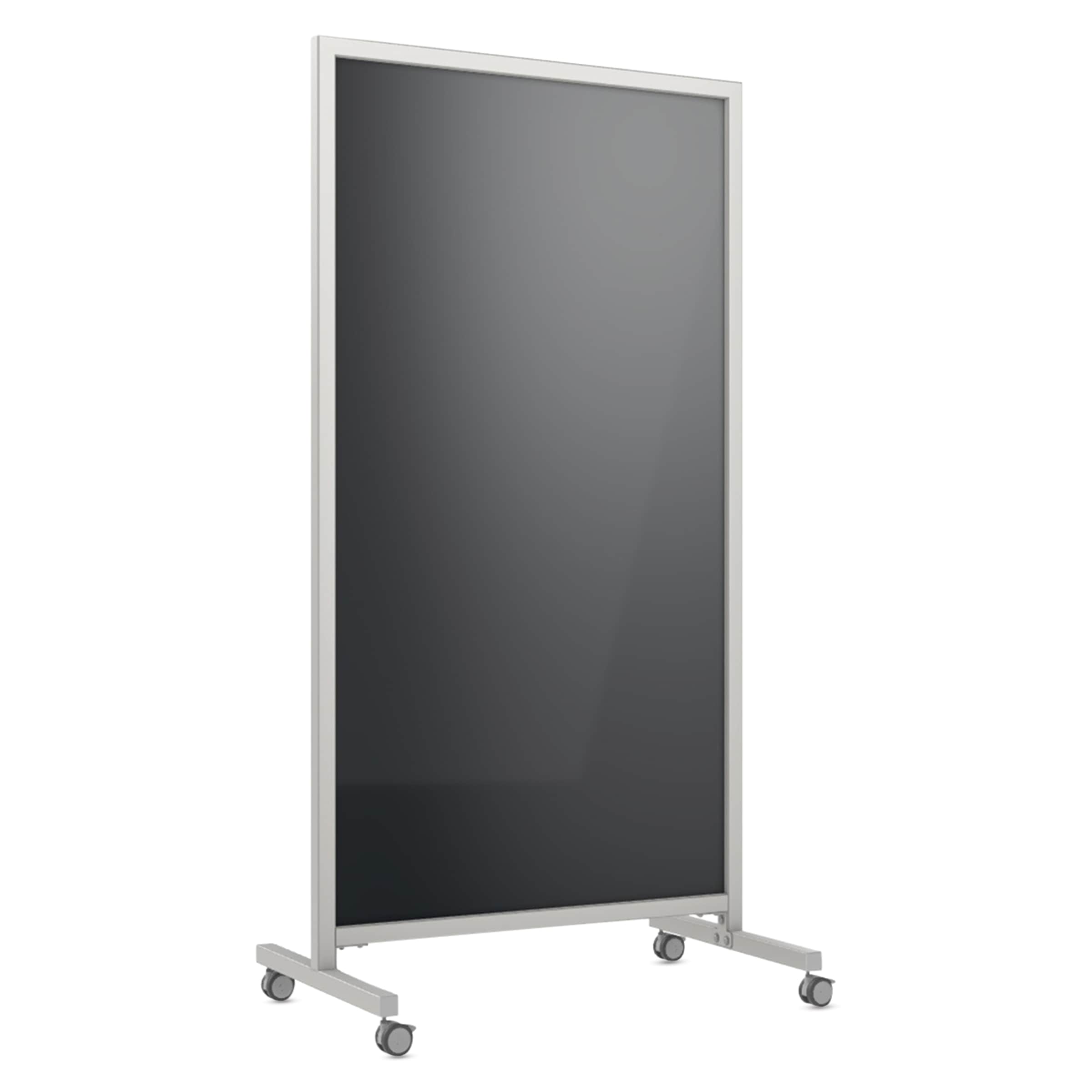 Ghent EZ Glass Mobile Dry-Erase Whiteboard, Aluminum Frame, 75H x 38W (EZ1NA7538BK) | Quill