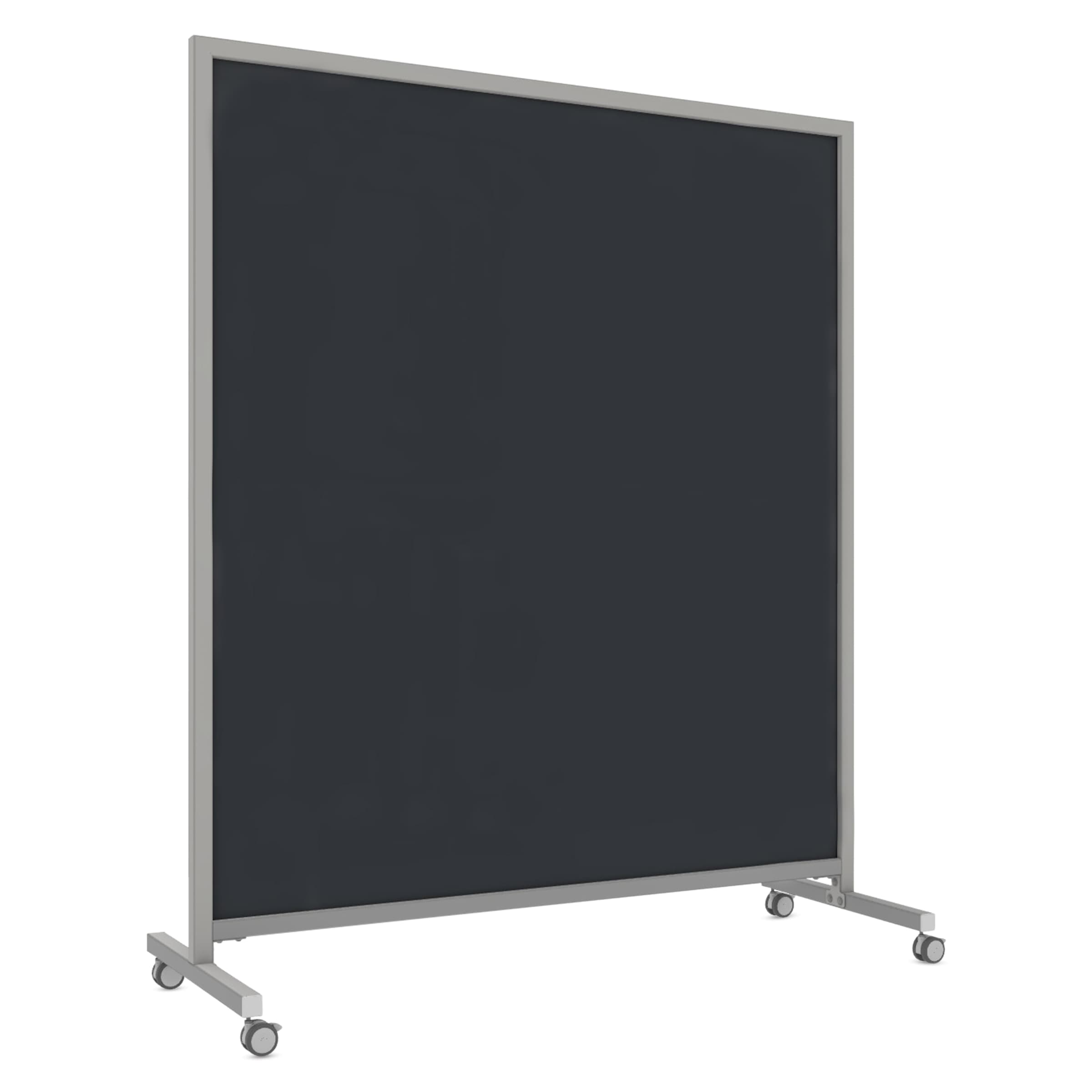Ghent EZ Magnetic Glass Mobile Dry-Erase Whiteboard, Aluminum Frame, 75H x 62W, Black (EZ1MA7562BK), Black/White | Quill