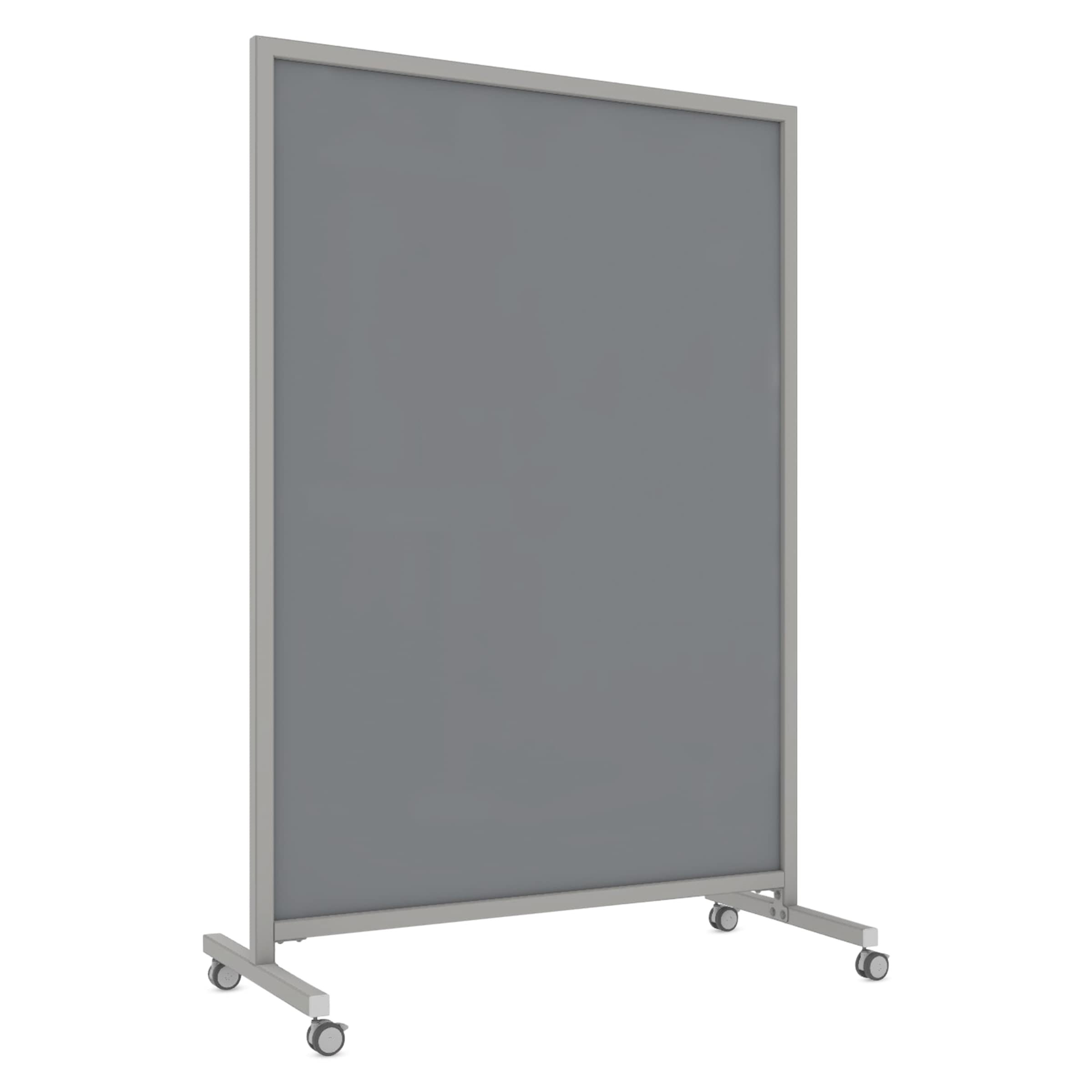 Ghent EZ Glass Mobile Dry-Erase Whiteboard, Aluminum Frame, 75H x 50W, Smoke (EZ1NA7550SK) | Quill