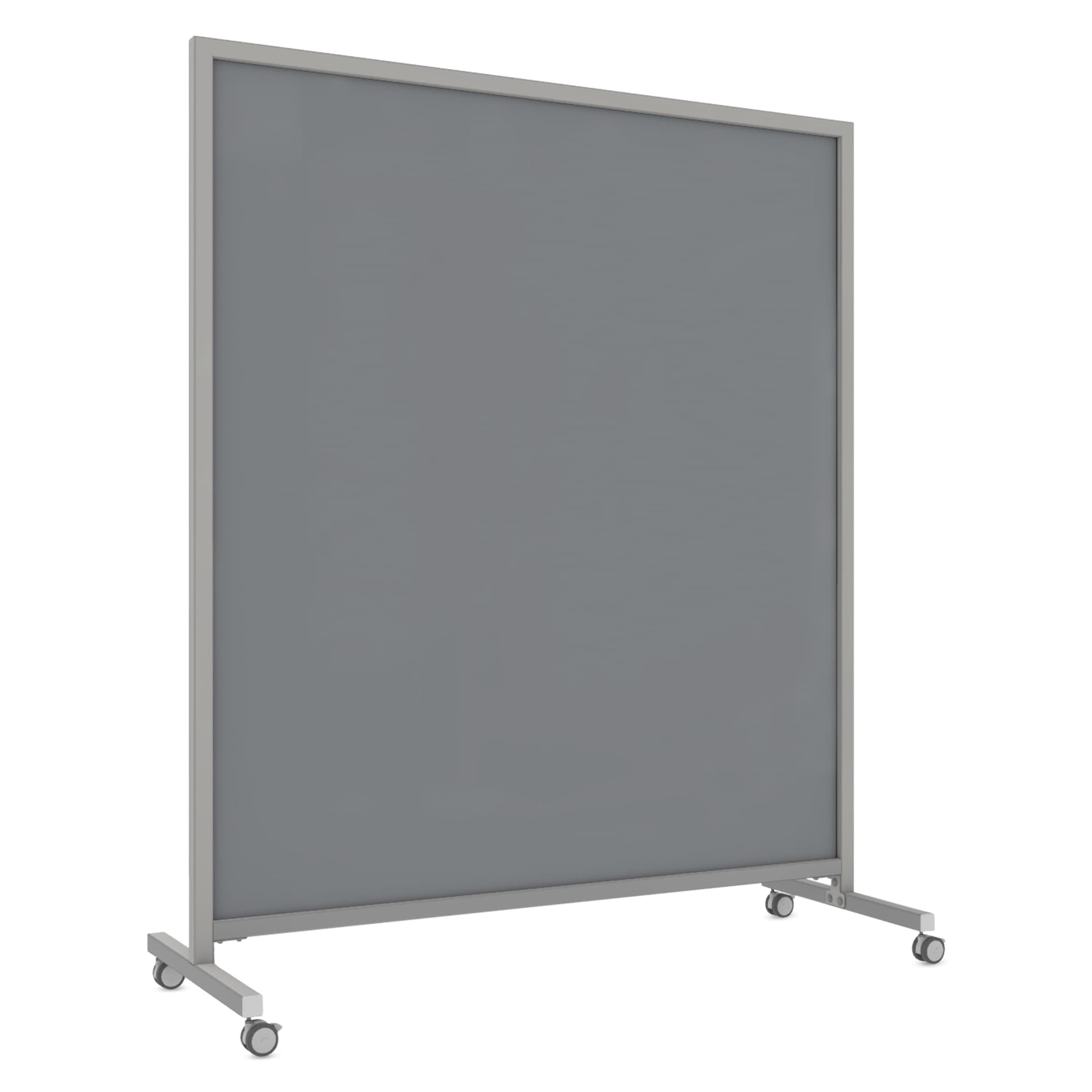 Ghent EZ Glass Mobile Dry-Erase Whiteboard, Aluminum Frame, 75H x 62W, Smoke (EZ1NA7562SK) | Quill