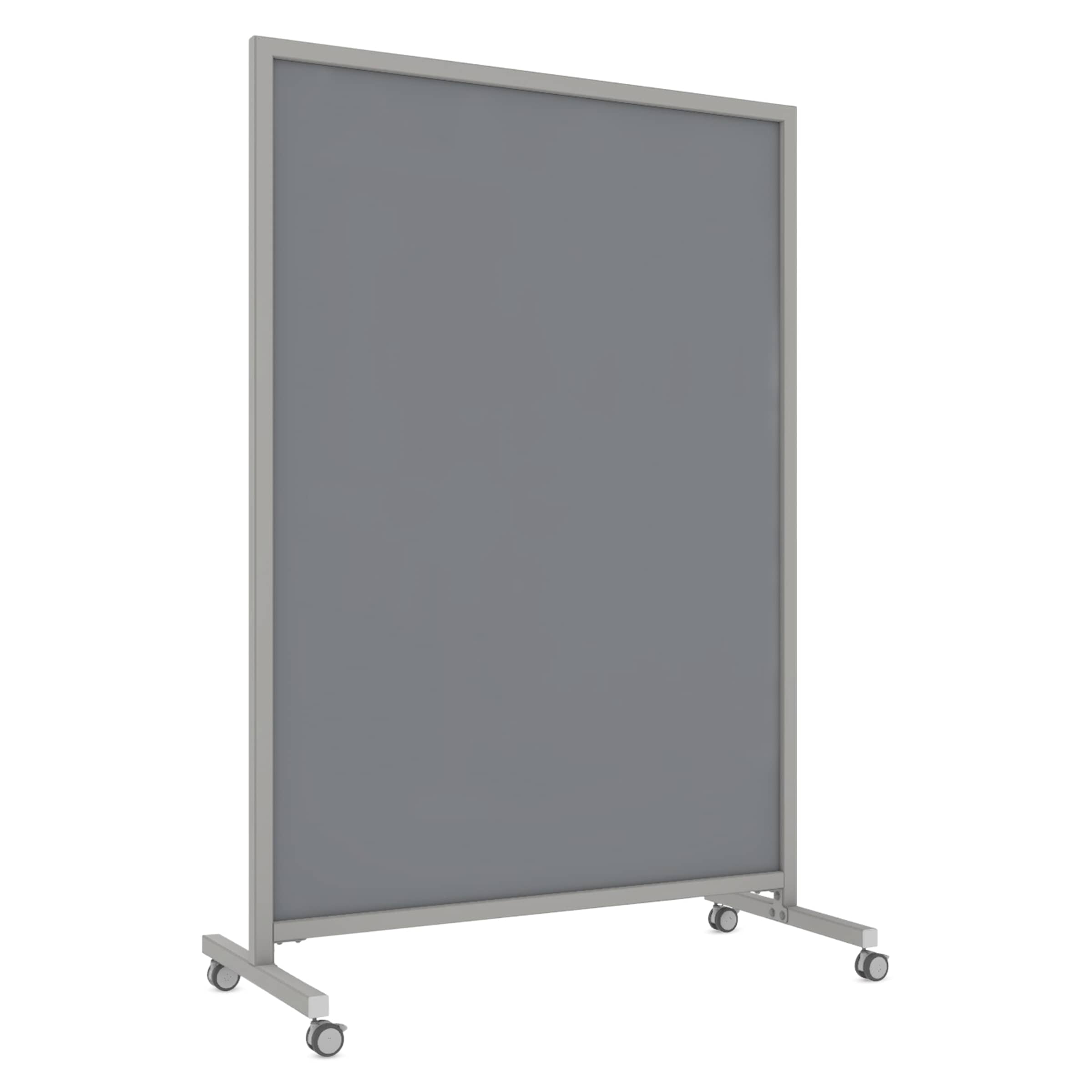 Ghent EZ Magnetic Glass Mobile Dry-Erase Whiteboard, Aluminum Frame, 75H x 50W, Smoke (EZ1MA7550SK) | Quill