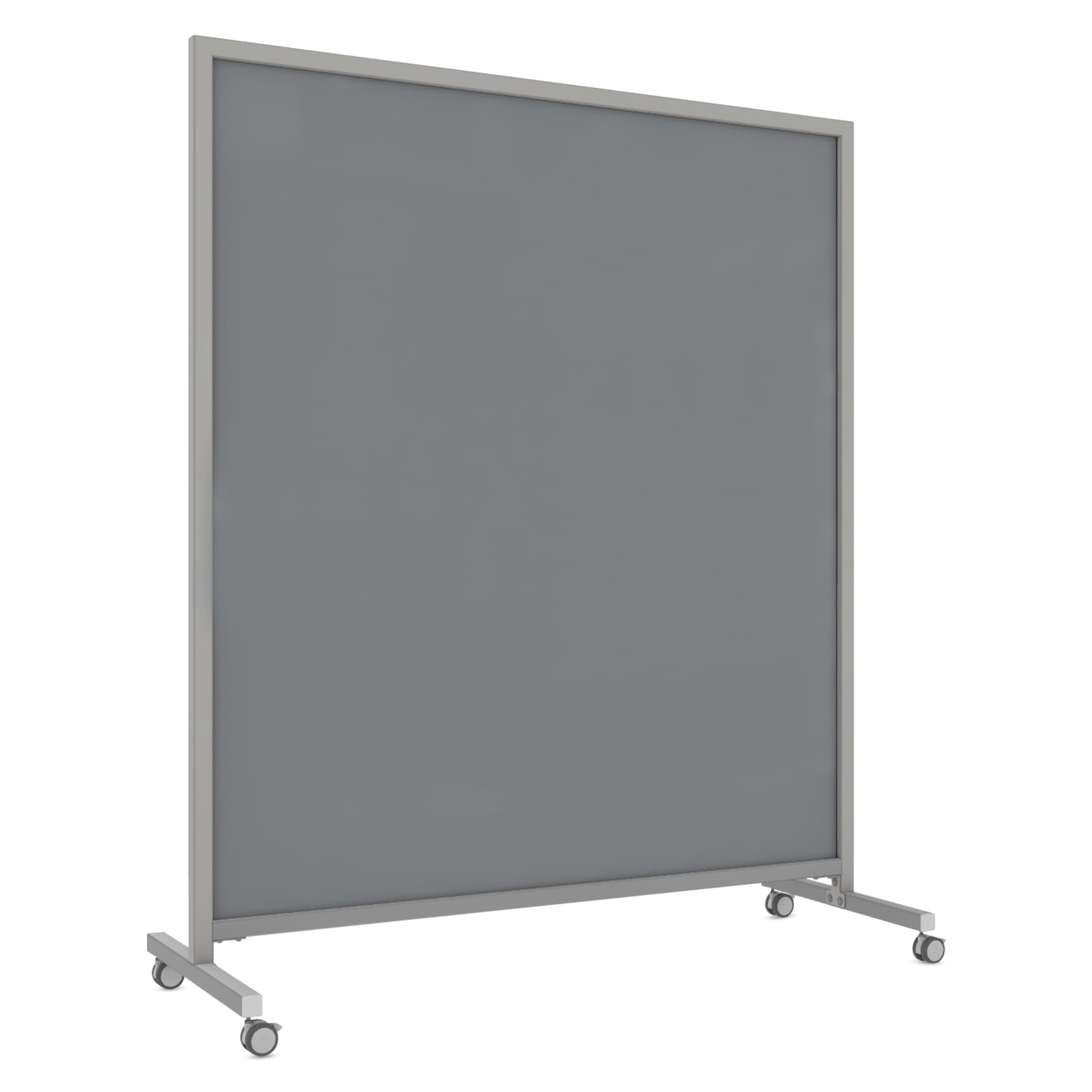 Ghent EZ Magnetic Glass Mobile Dry-Erase Whiteboard, Aluminum Frame, 75H x 62W, Smoke (EZ1MA7562SK) | Quill