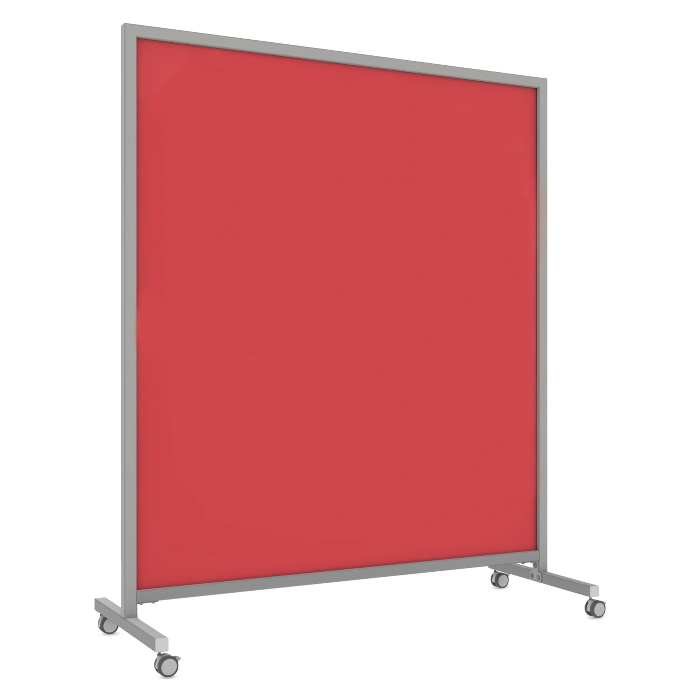 Ghent EZ Glass Mobile Dry-Erase Whiteboard, Aluminum Frame, 75H x 62W, Rose (EZ1NA7562RS) | Quill