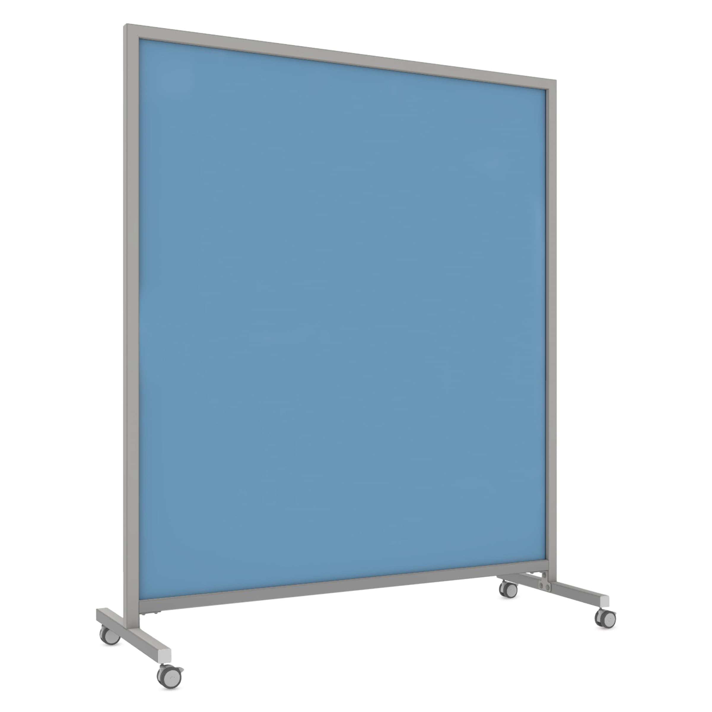 Ghent EZ Glass Mobile Dry-Erase Whiteboard, Aluminum Frame, 75H x 62W, Denim (EZ1NA7562DM) | Quill