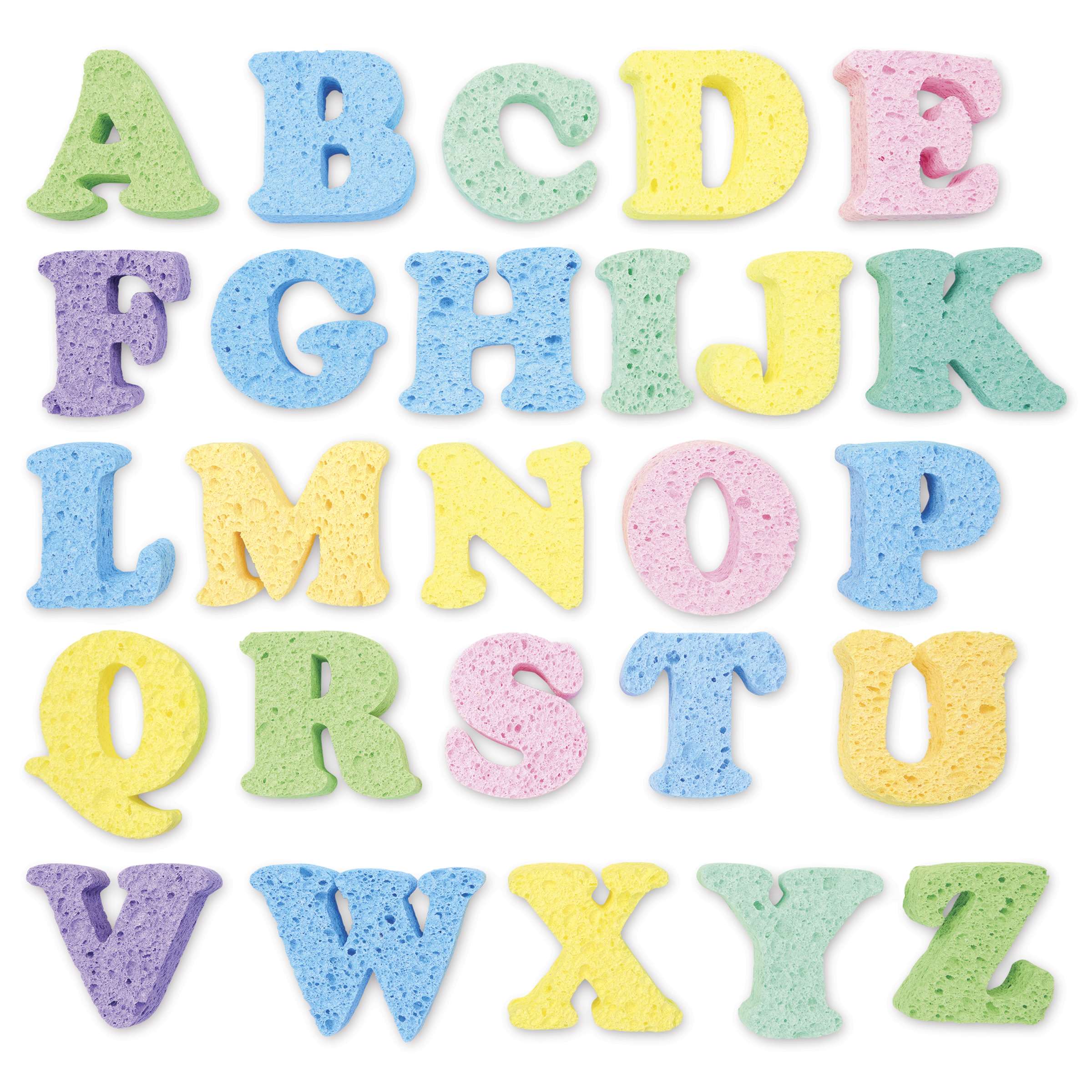 Activa Uppercase Alphabet Sponge Set Letter Recognition 26-Piece Stamp Set, Ages 3+ - Assorted pre-pack