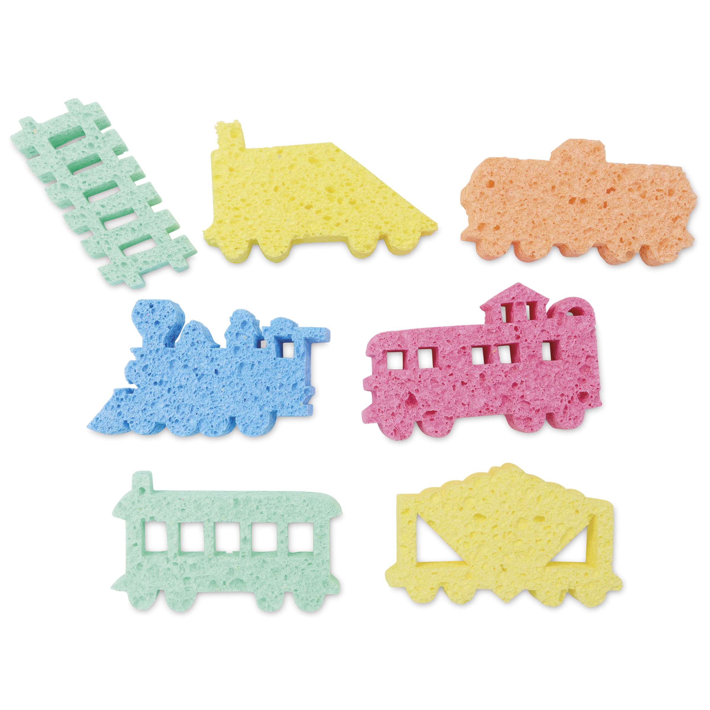 Captain Creative Super Sponges Train Pack, 7/Pack (APISS18018), Sand | Quill