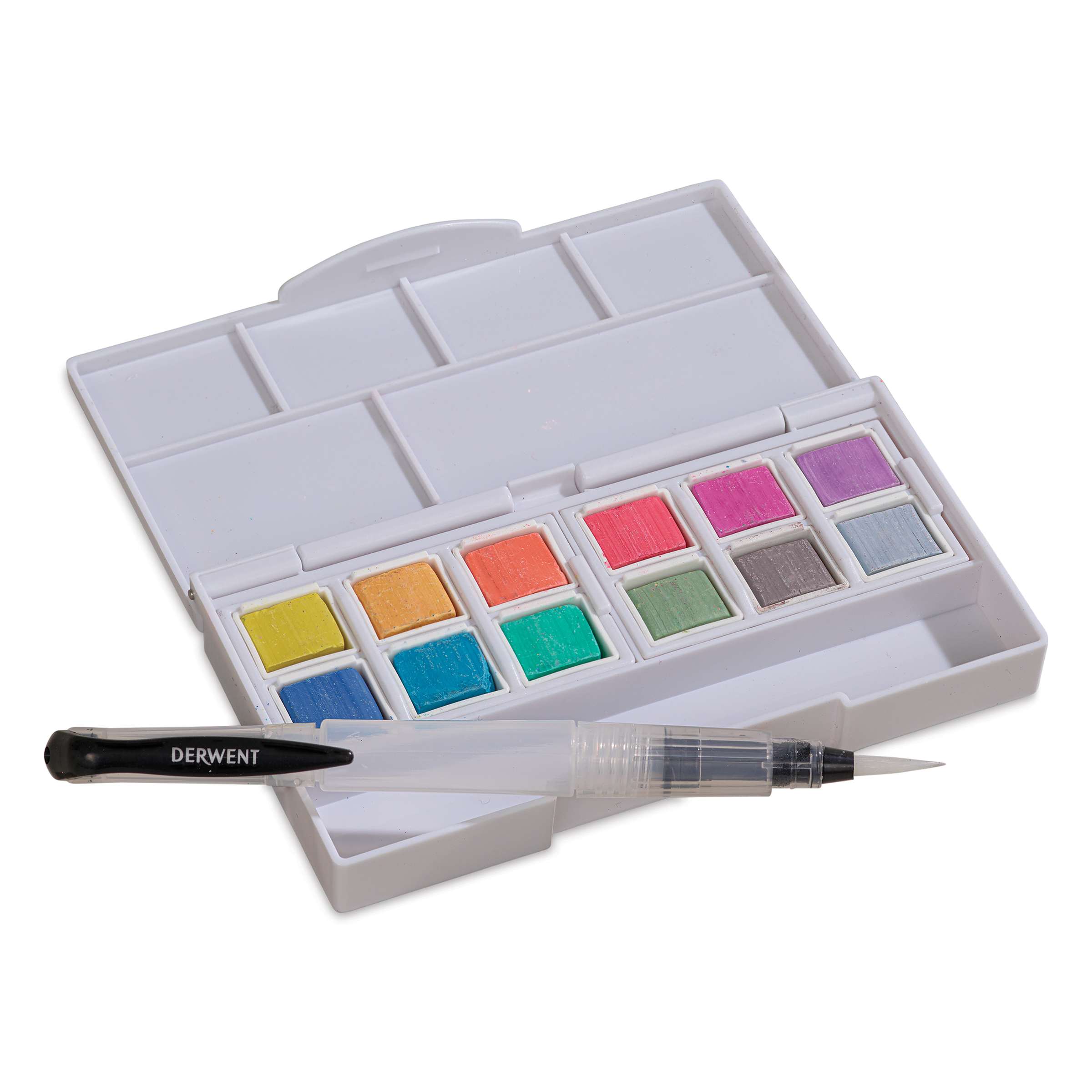 Derwent Watercolor Half Pan Paint - Set of 12, Pastels
