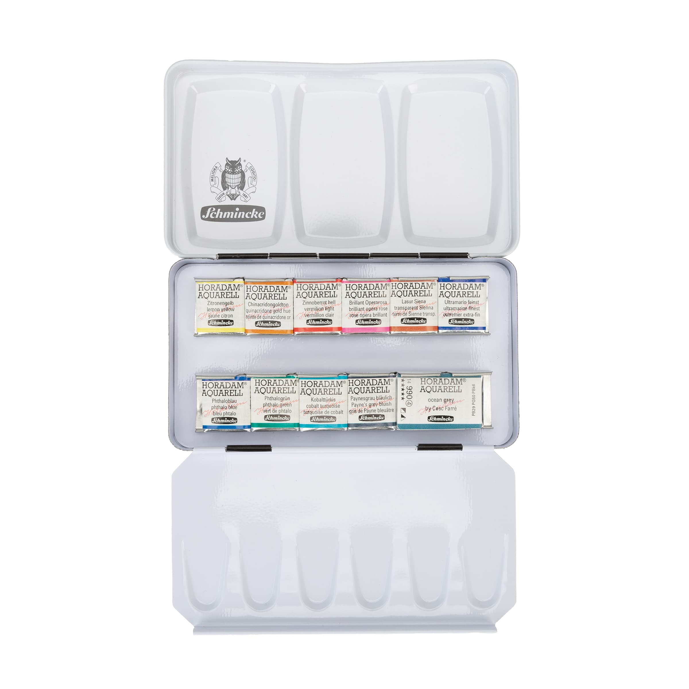 Schmincke Horadam Aquarell Watercolor Pans - Set of 11, Cesc Farre Basic Colors