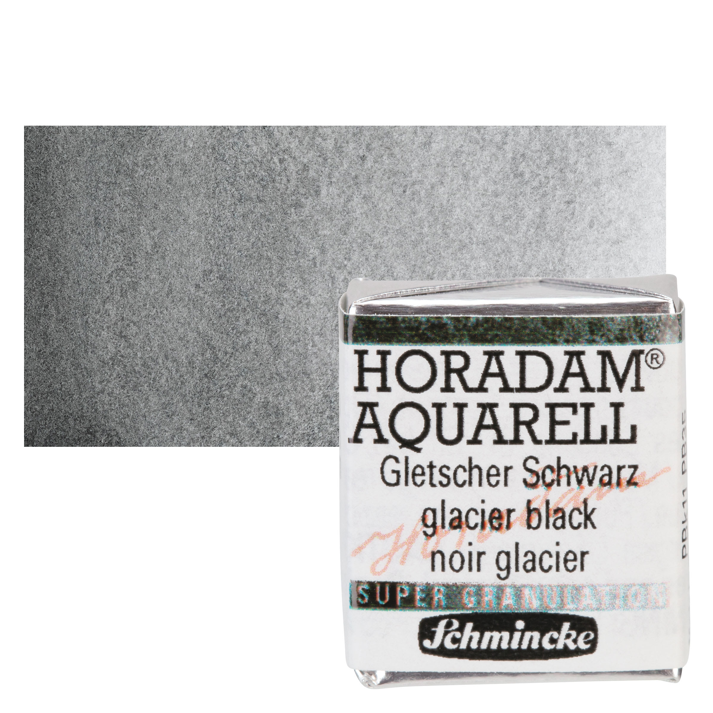 Schmincke Horadam Aquarell Artist Watercolor - Glacier Black, Supergranulation, Half Pan