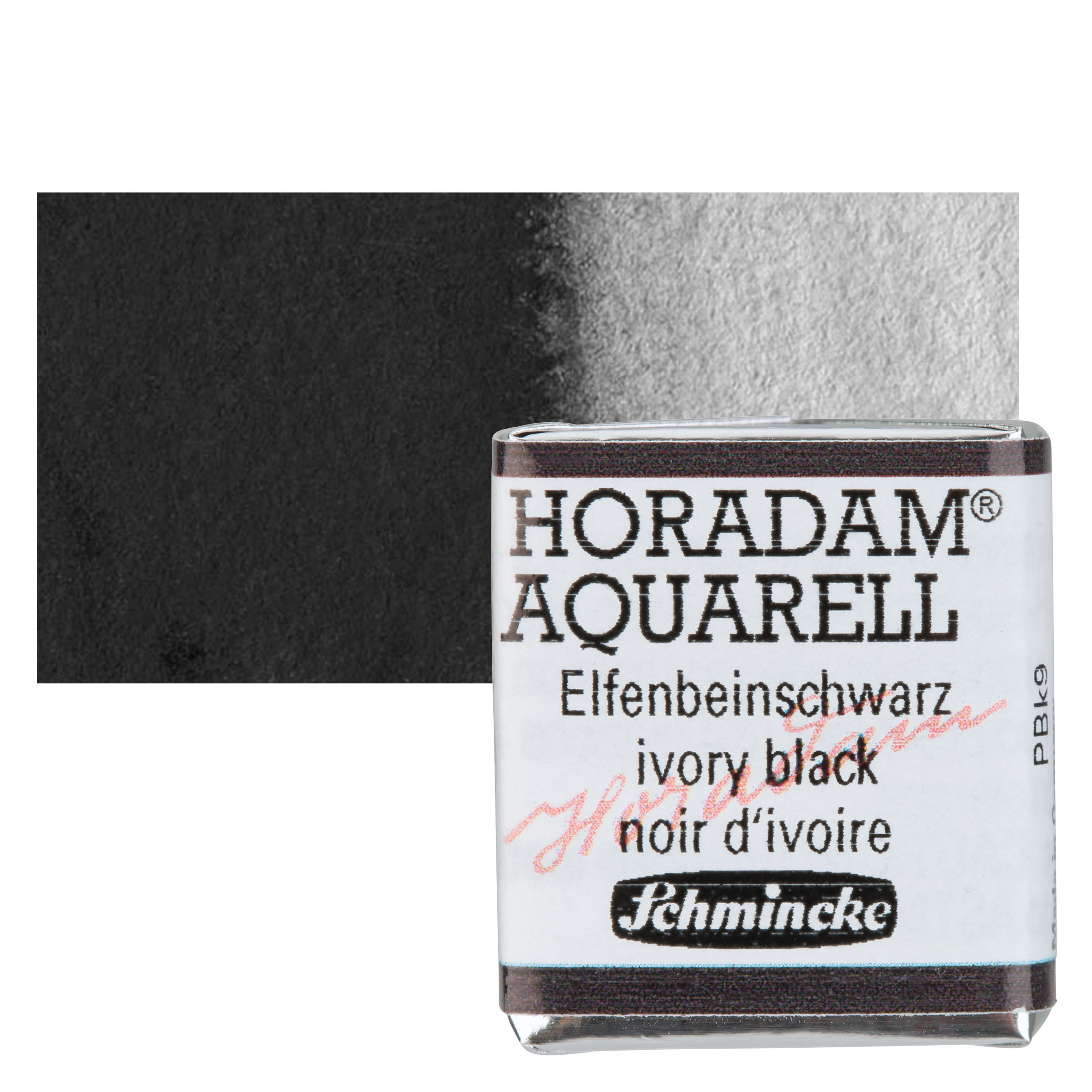 Schmincke Horadam Aquarell Watercolor - Ivory Black, Half Pan