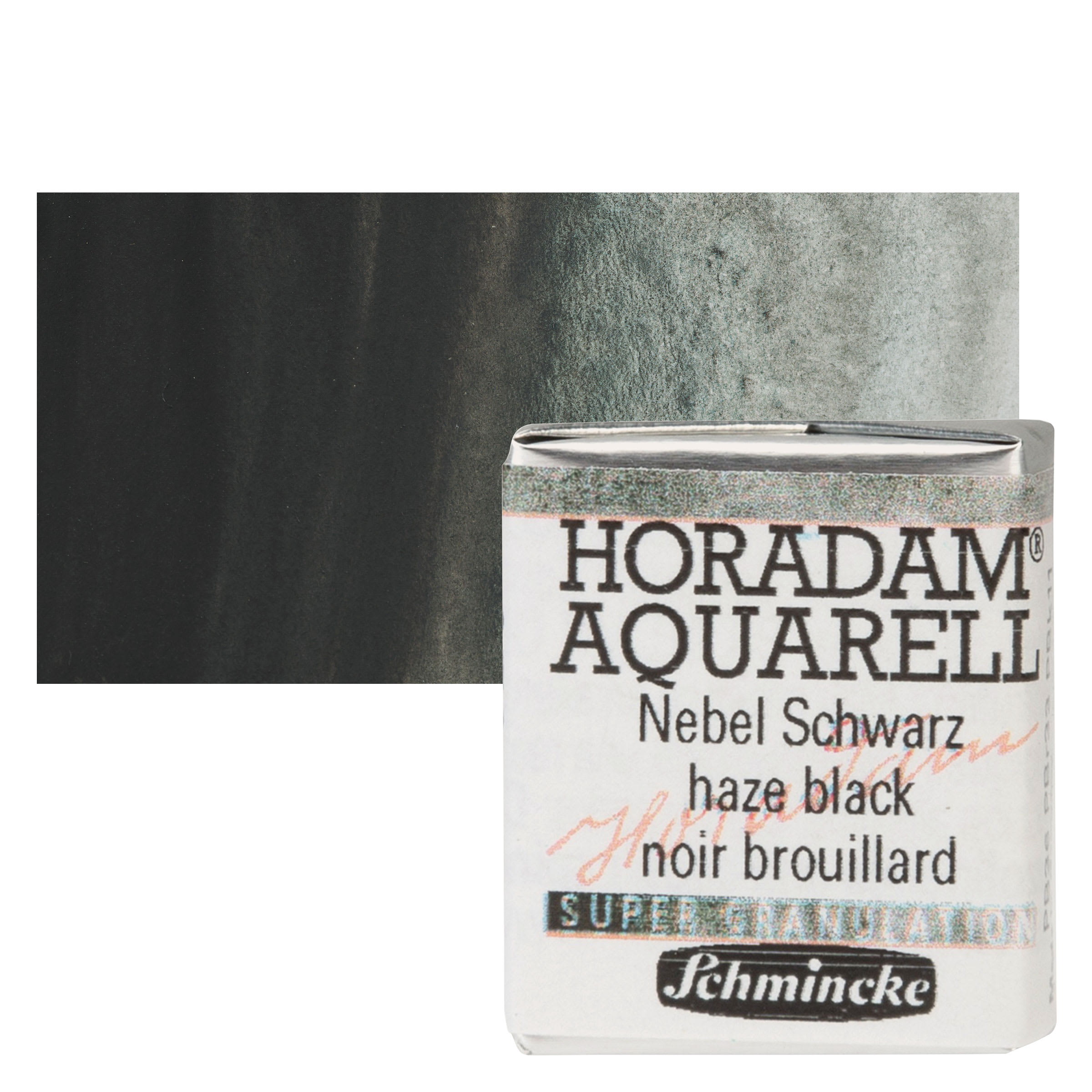 Schmincke Horadam Aquarell Watercolor - Haze Black, Half Pan