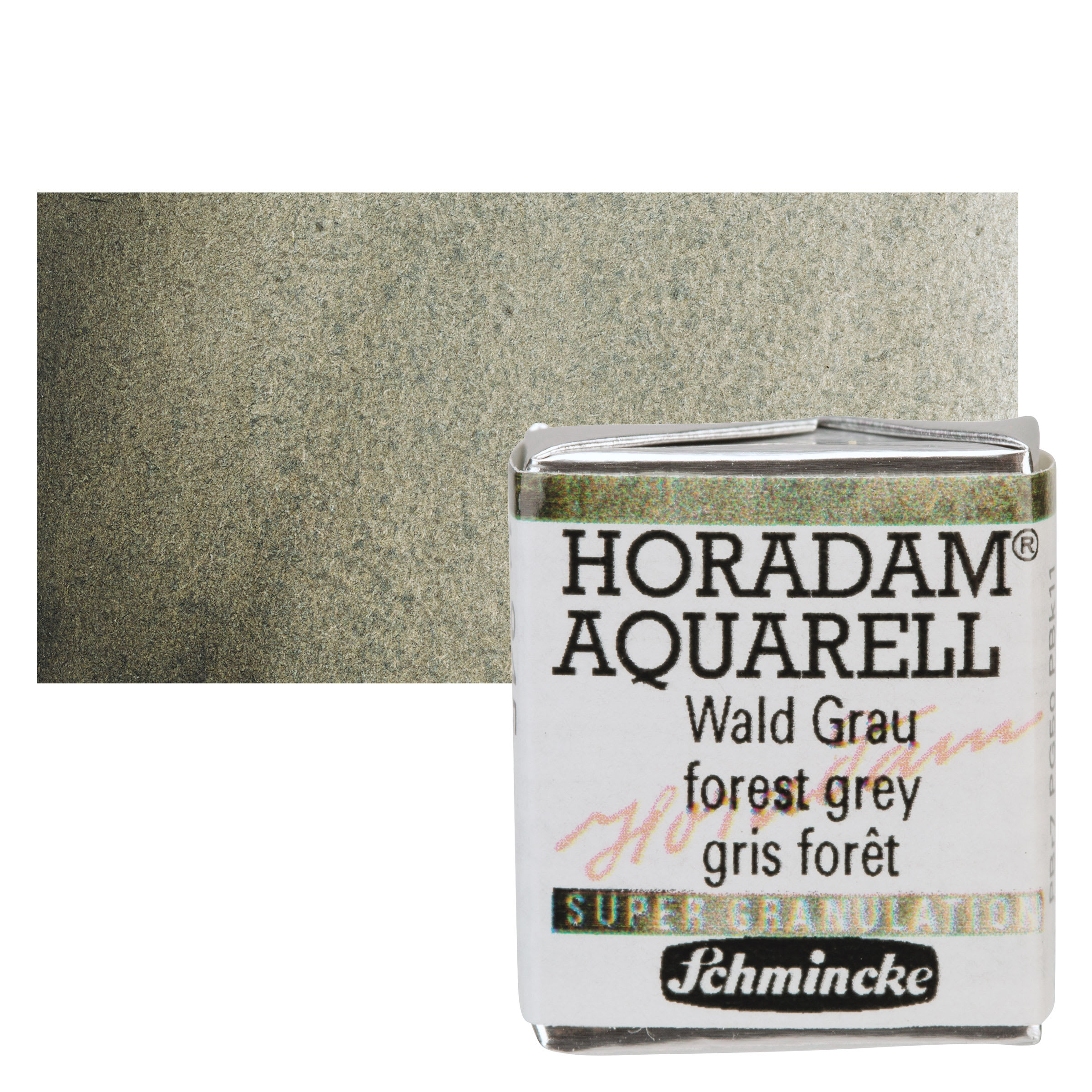 Schmincke Horadam Aquarell Artist Watercolor - Forest Grey, Supergranulation, Half Pan