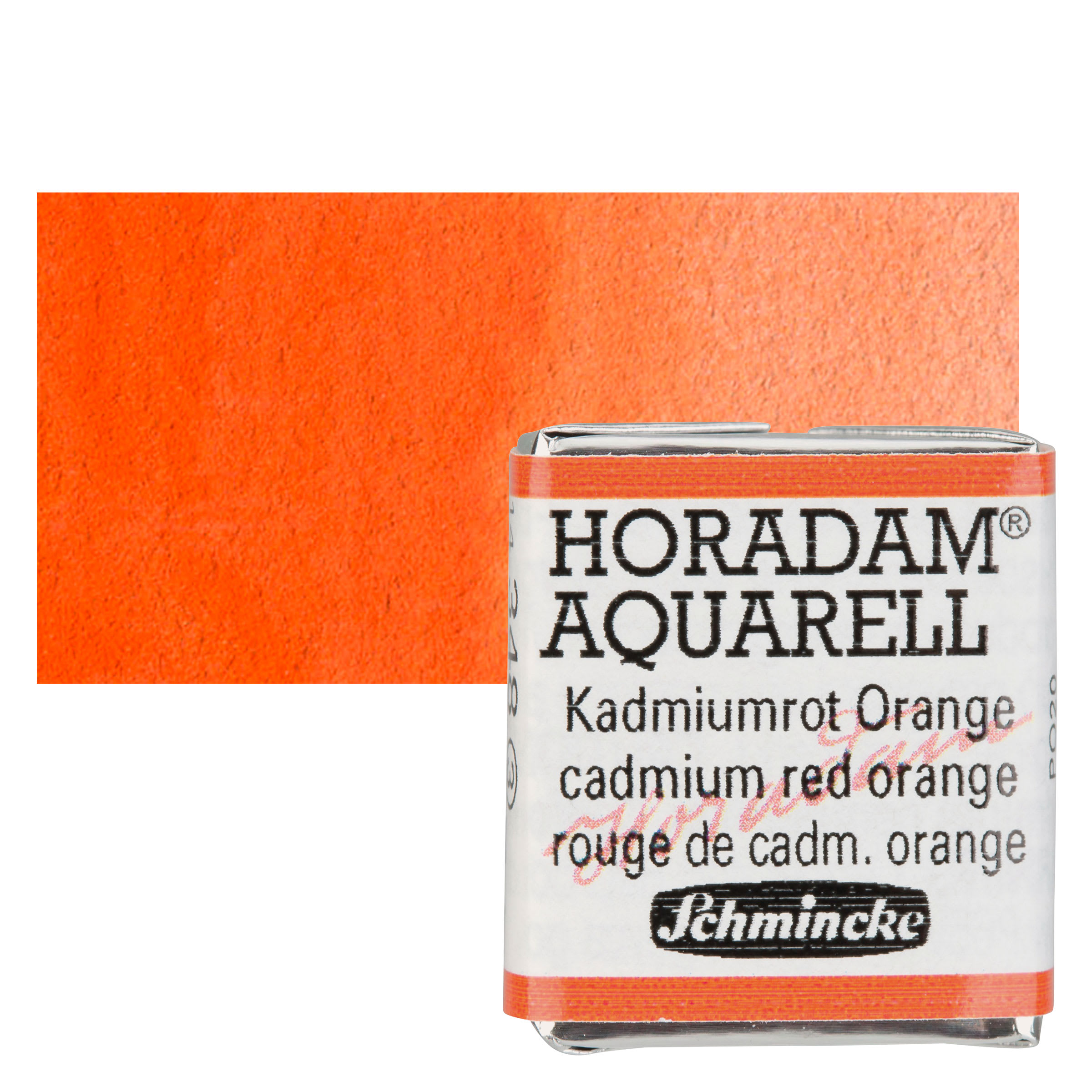 Schmincke Horadam Aquarell Watercolor - Cadmium Red Orange, Half Pan