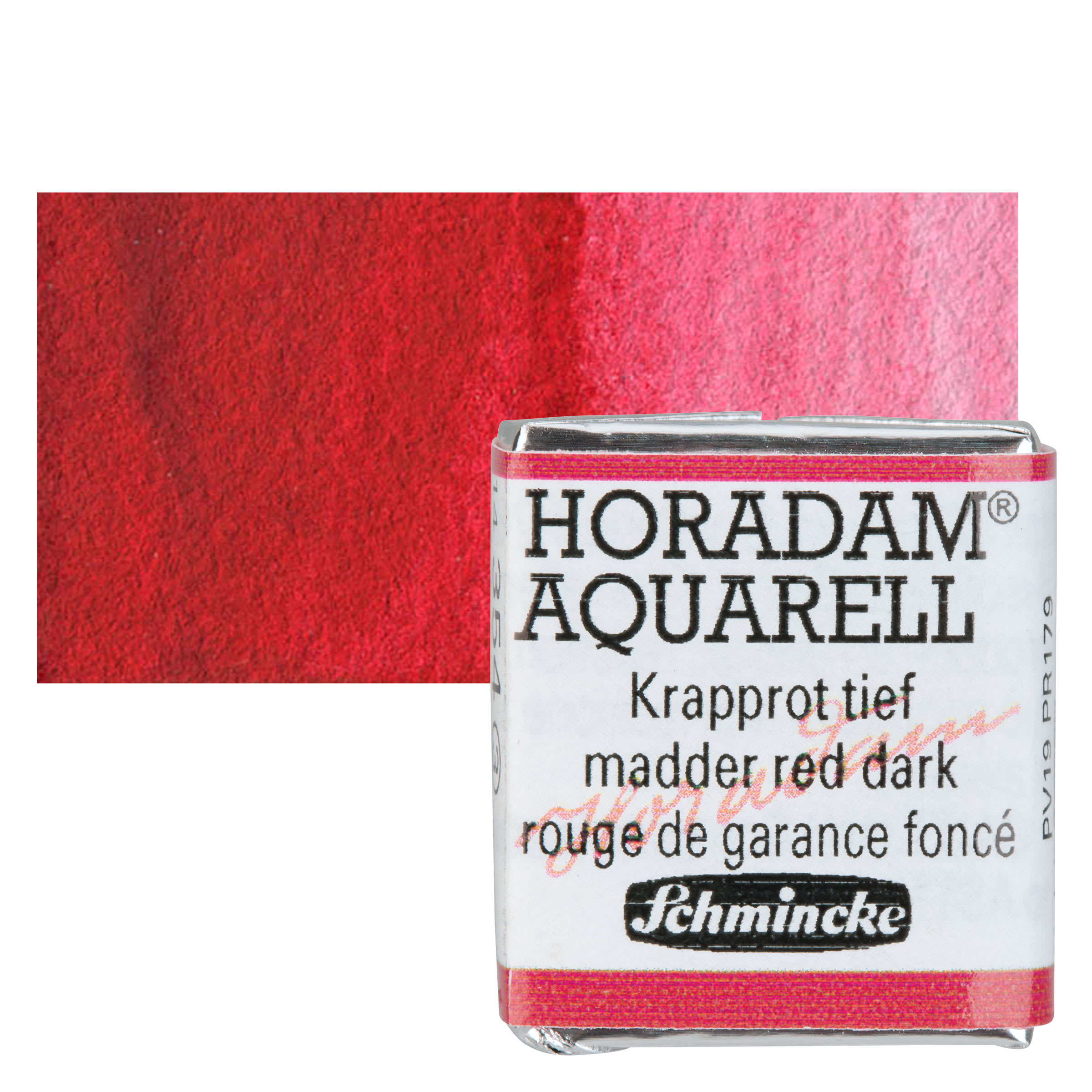 Schmincke Horadam Aquarell Artist Watercolor - Madder Red Dark, Half Pan