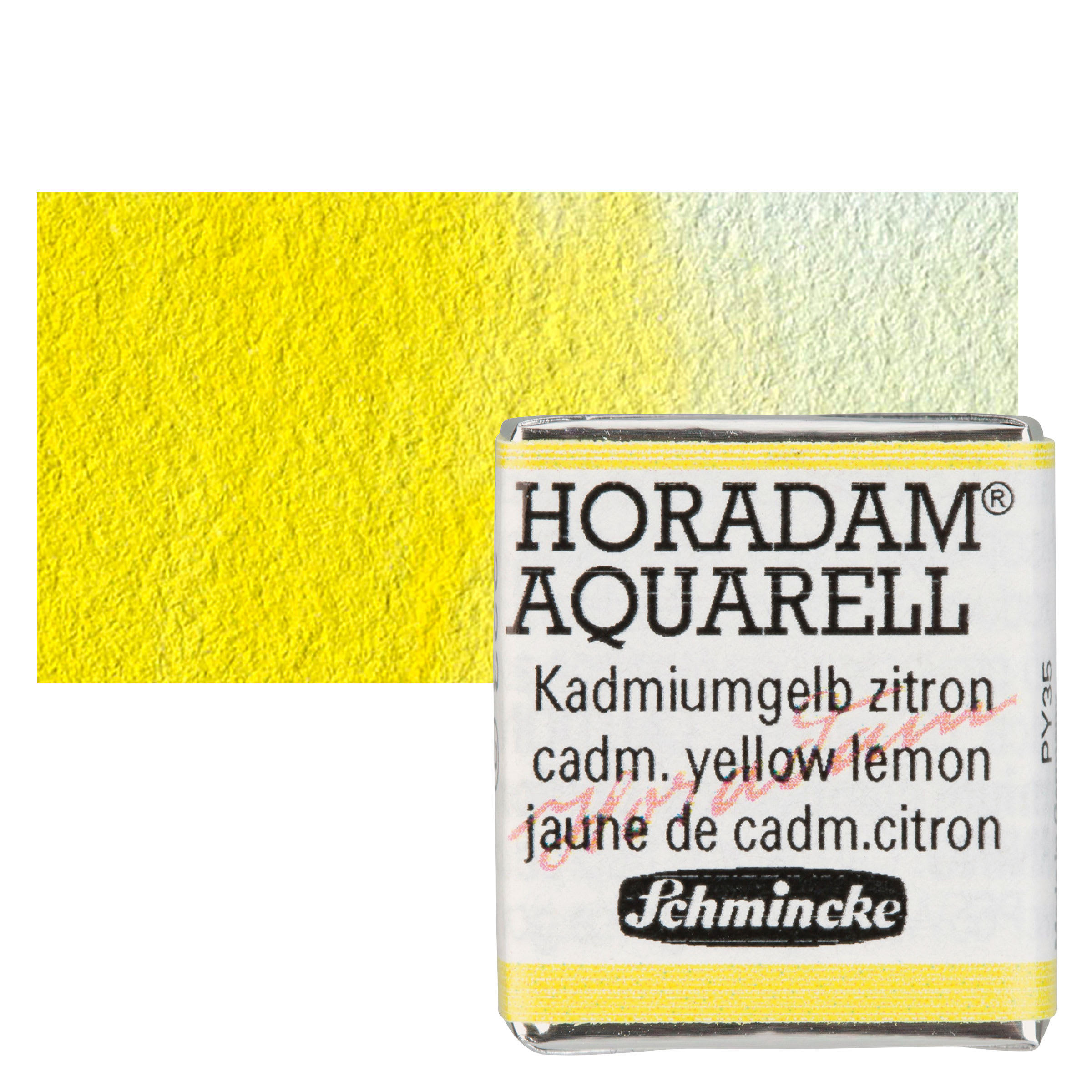 Schmincke Horadam Aquarell Watercolor - Cadmium Yellow Lemon, Half Pan