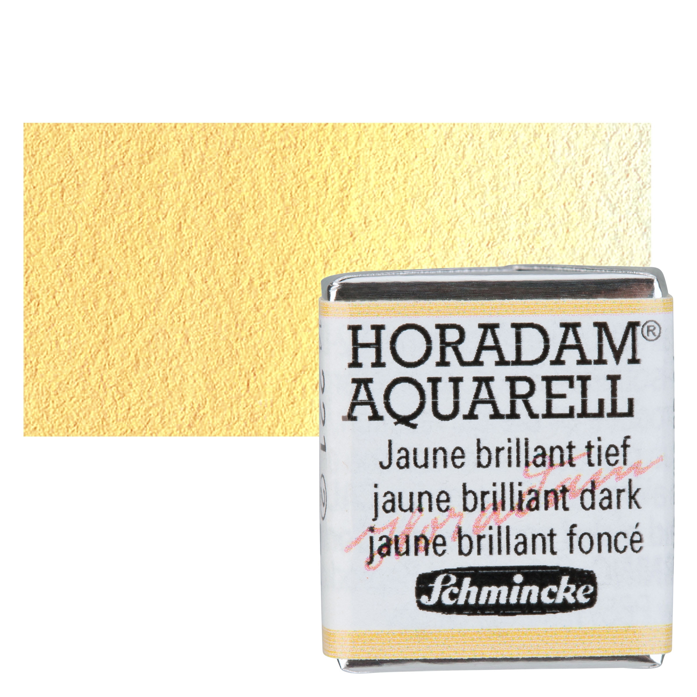 Schmincke Horadam Aquarell Watercolor - Jaune Brilliant Dark, Half Pan