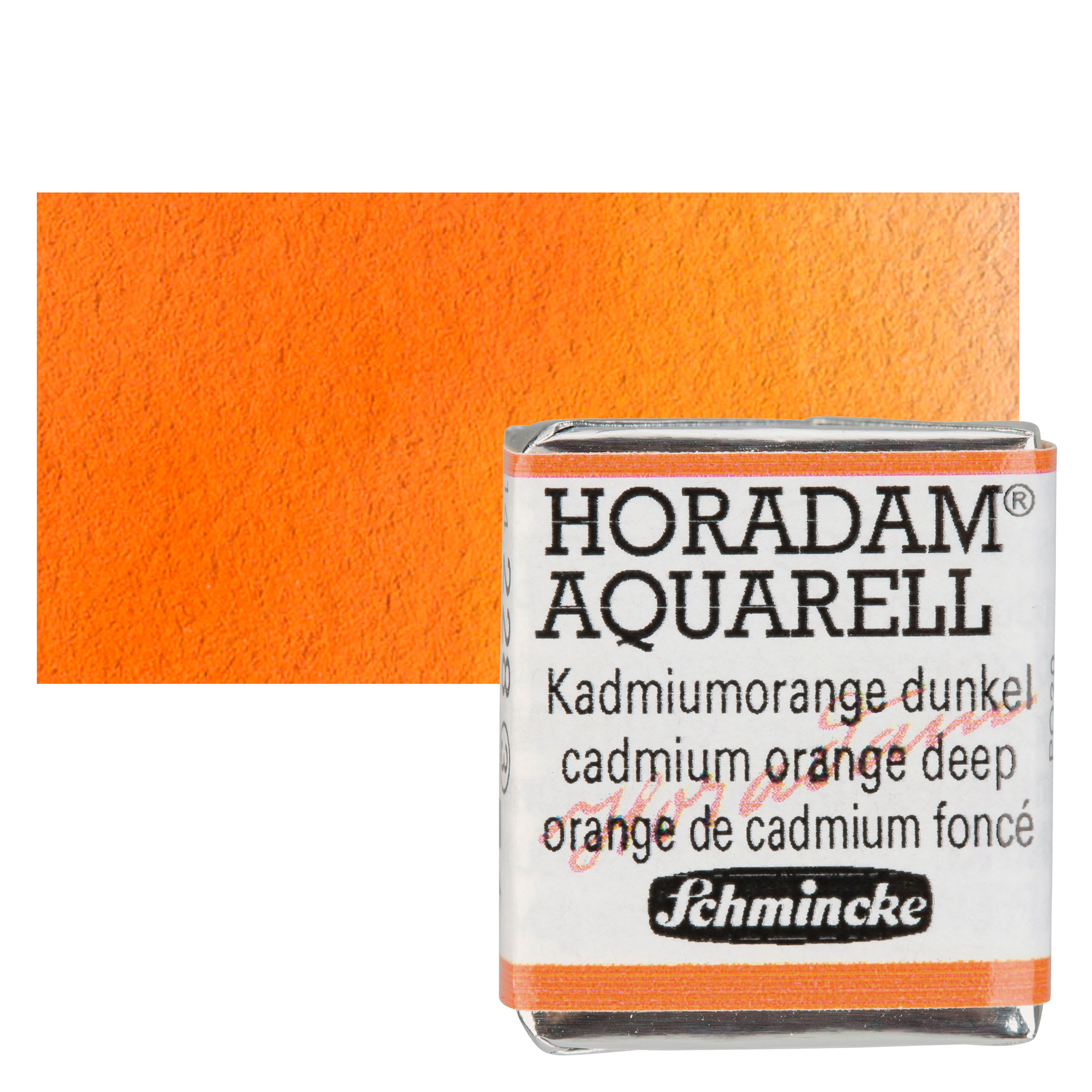 Schmincke Horadam Aquarell Watercolor - Cadmium Orange Deep, Half Pan