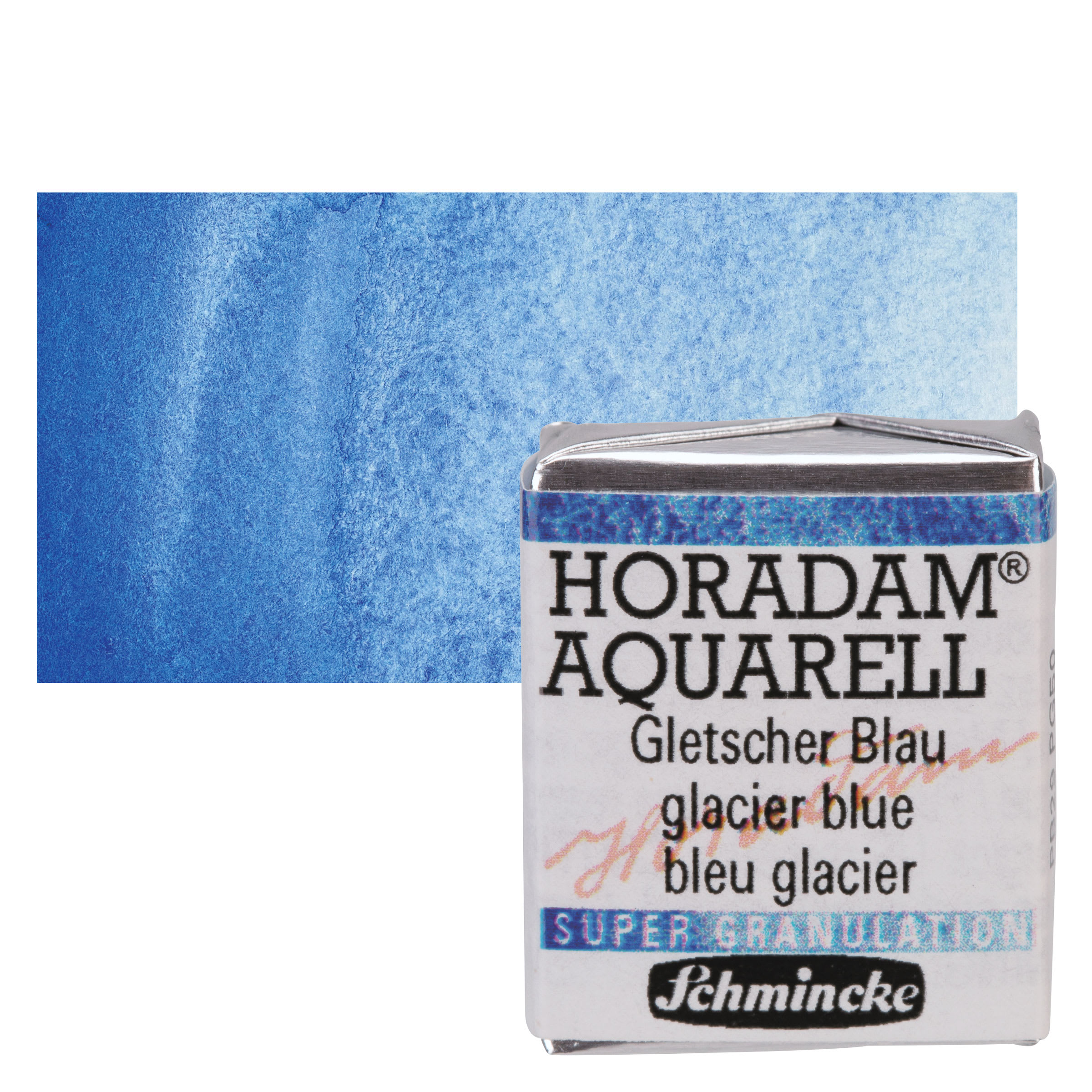 Schmincke Horadam Aquarell Artist Watercolor - Glacier Blue, Supergranulation, Half Pan
