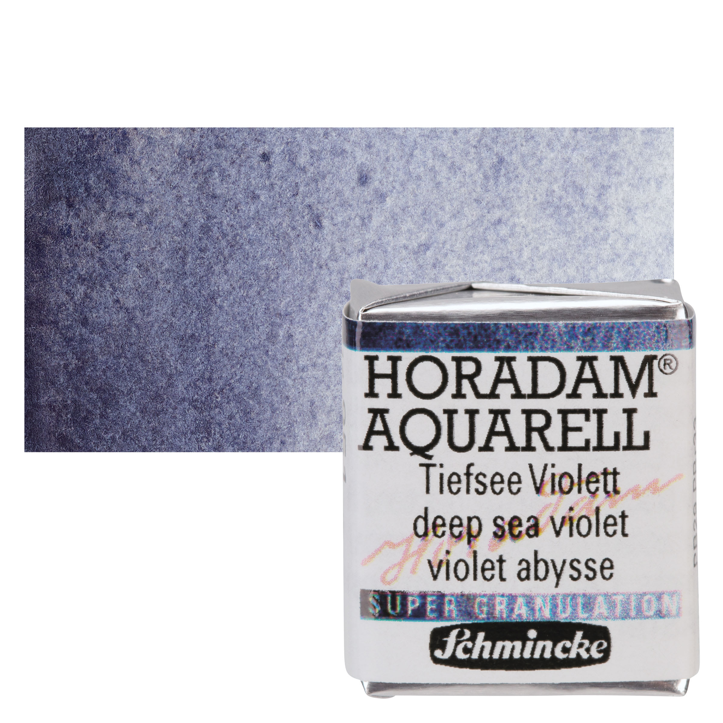 Schmincke Horadam Aquarell Artist Watercolor - Deep Sea Violet, Supergranulation, Half Pan