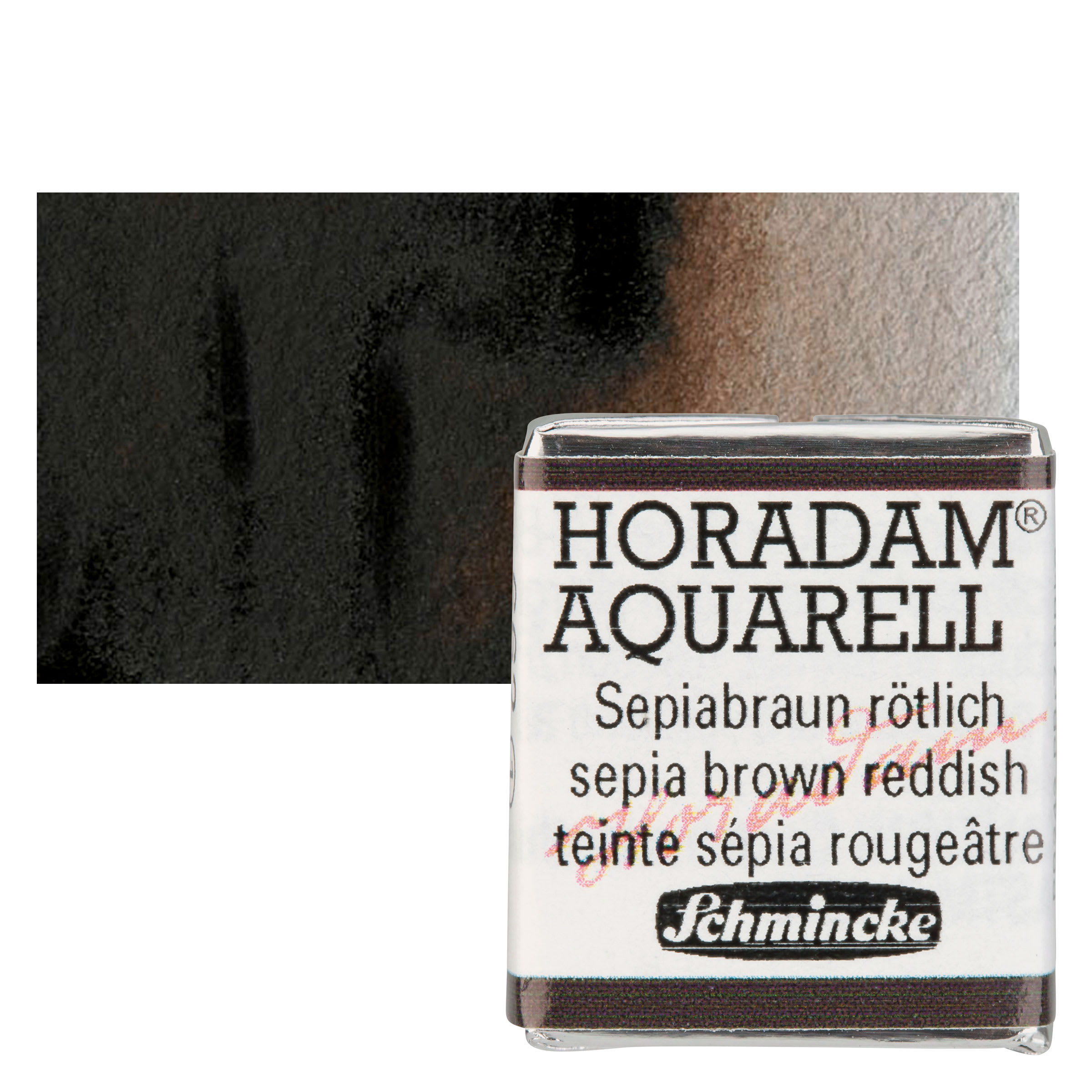 Schmincke Horadam Aquarell Watercolor - Sepia Brown Reddish, Half Pan