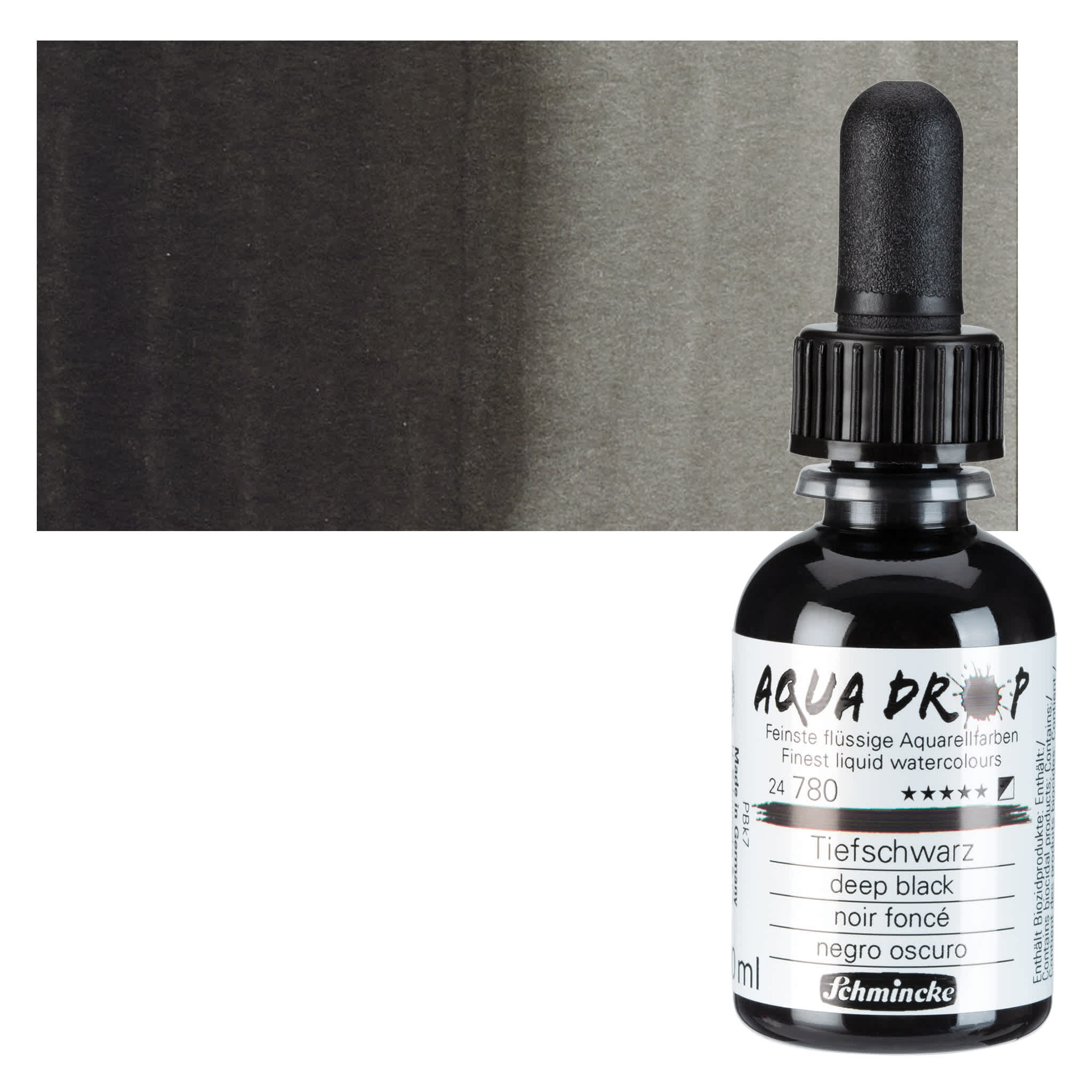Schmincke Aqua Drop Watercolor - Deep Black, 30 ml