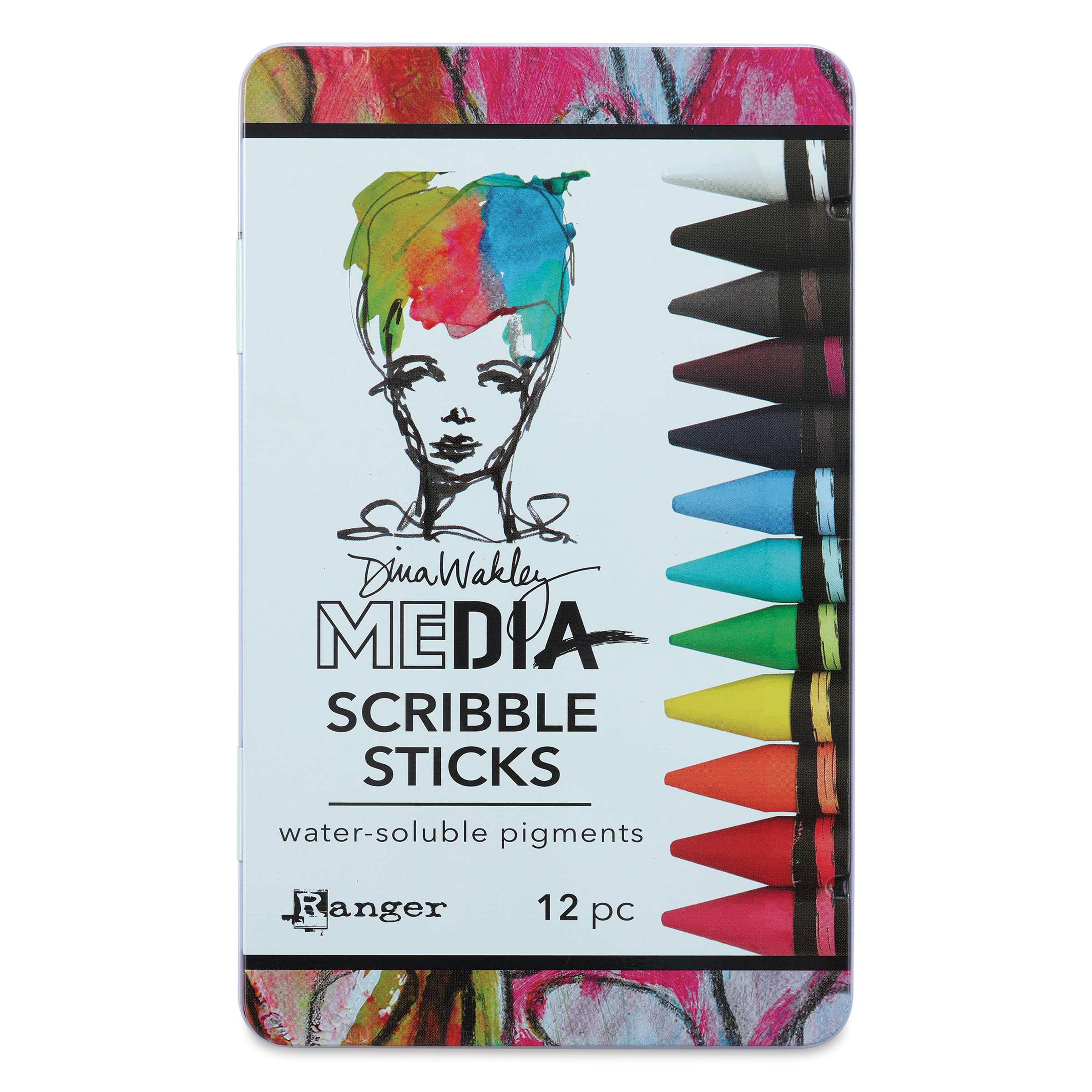 Art Supply Network Ranger Dina Wakley Media Scribble Sticks Set #1 - 12 Pieces