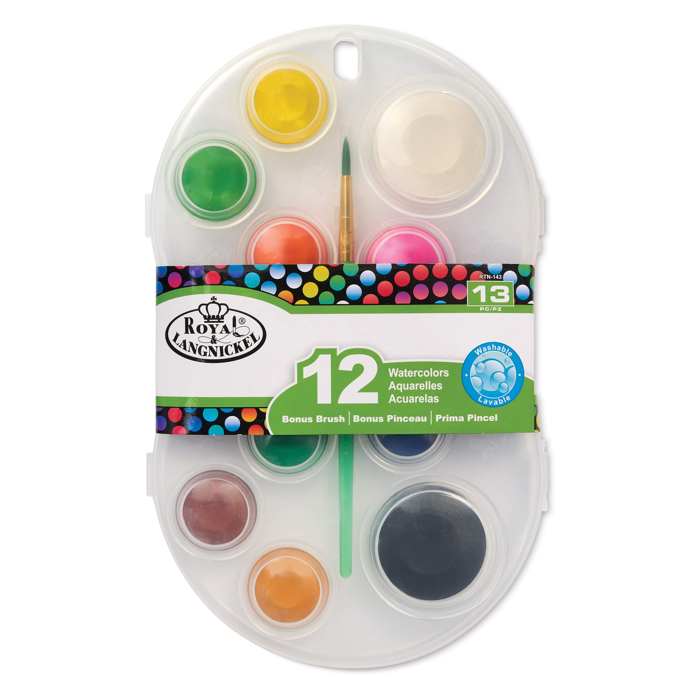 Royal & Langnickel Watercolor Pans - Set of 13, Assorted