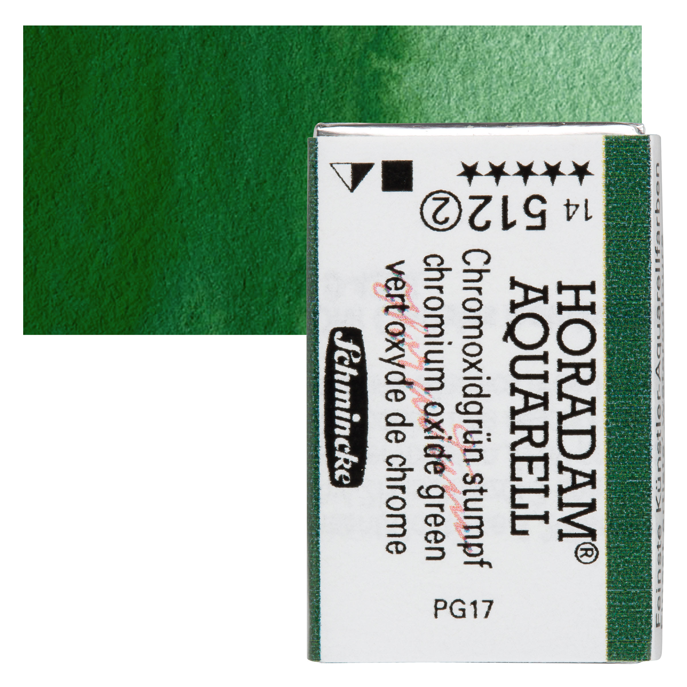 Schmincke Horadam Aquarell Watercolor - Chromium Oxide Green, Full Pan