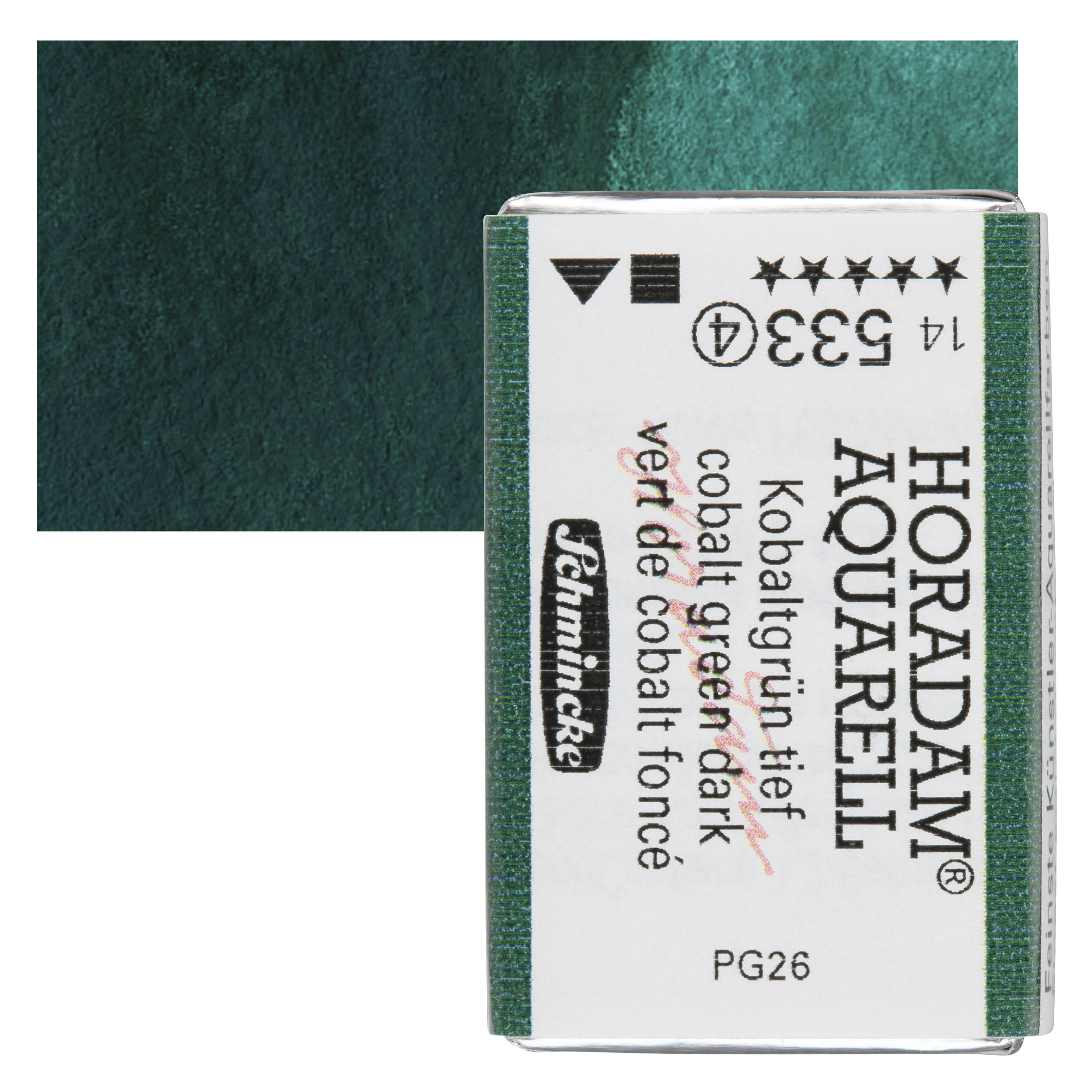 Schmincke Horadam Aquarell Watercolor - Cobalt Green Dark, Full Pan