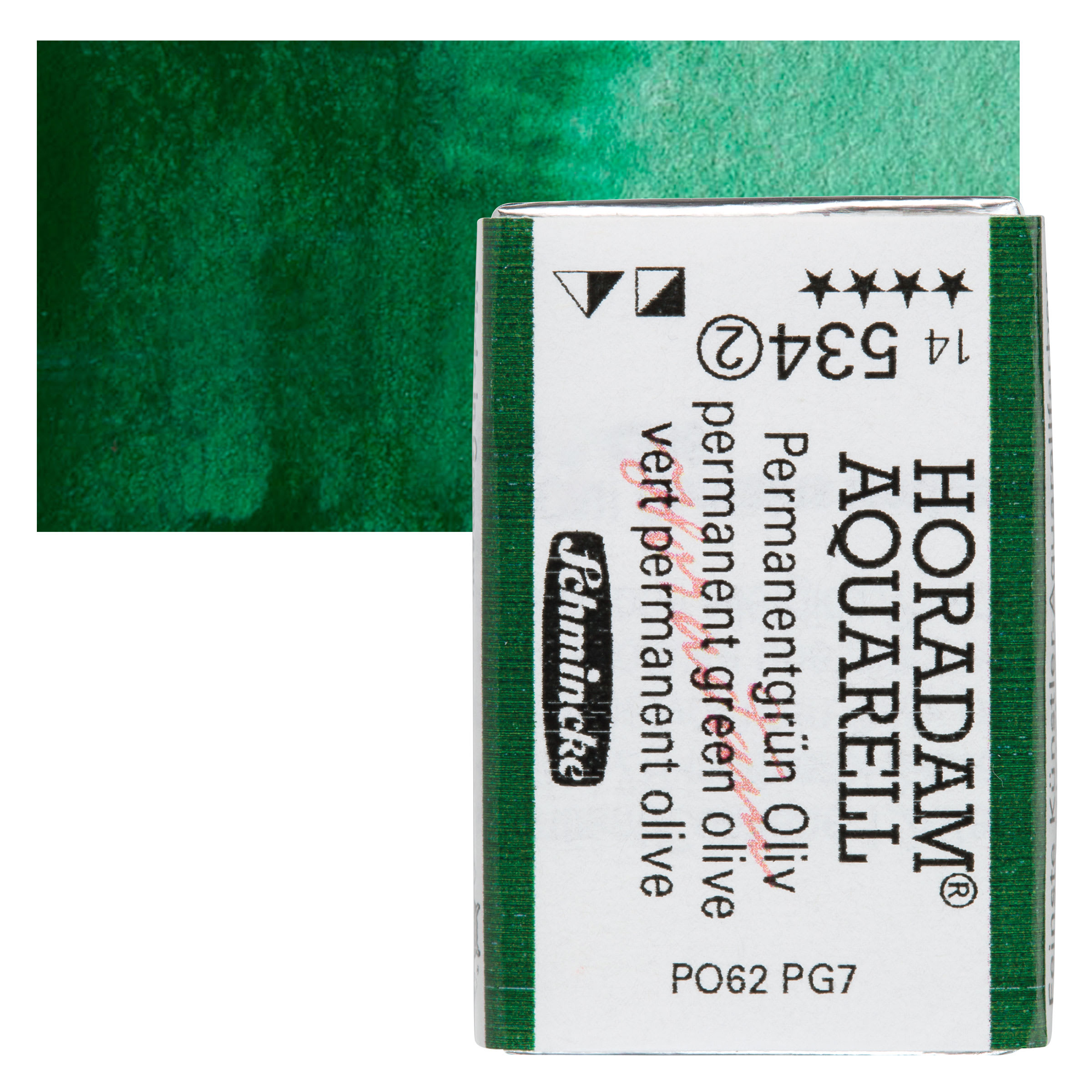 Schmincke Horadam Aquarell Watercolor - Permanent Green Olive, Full Pan