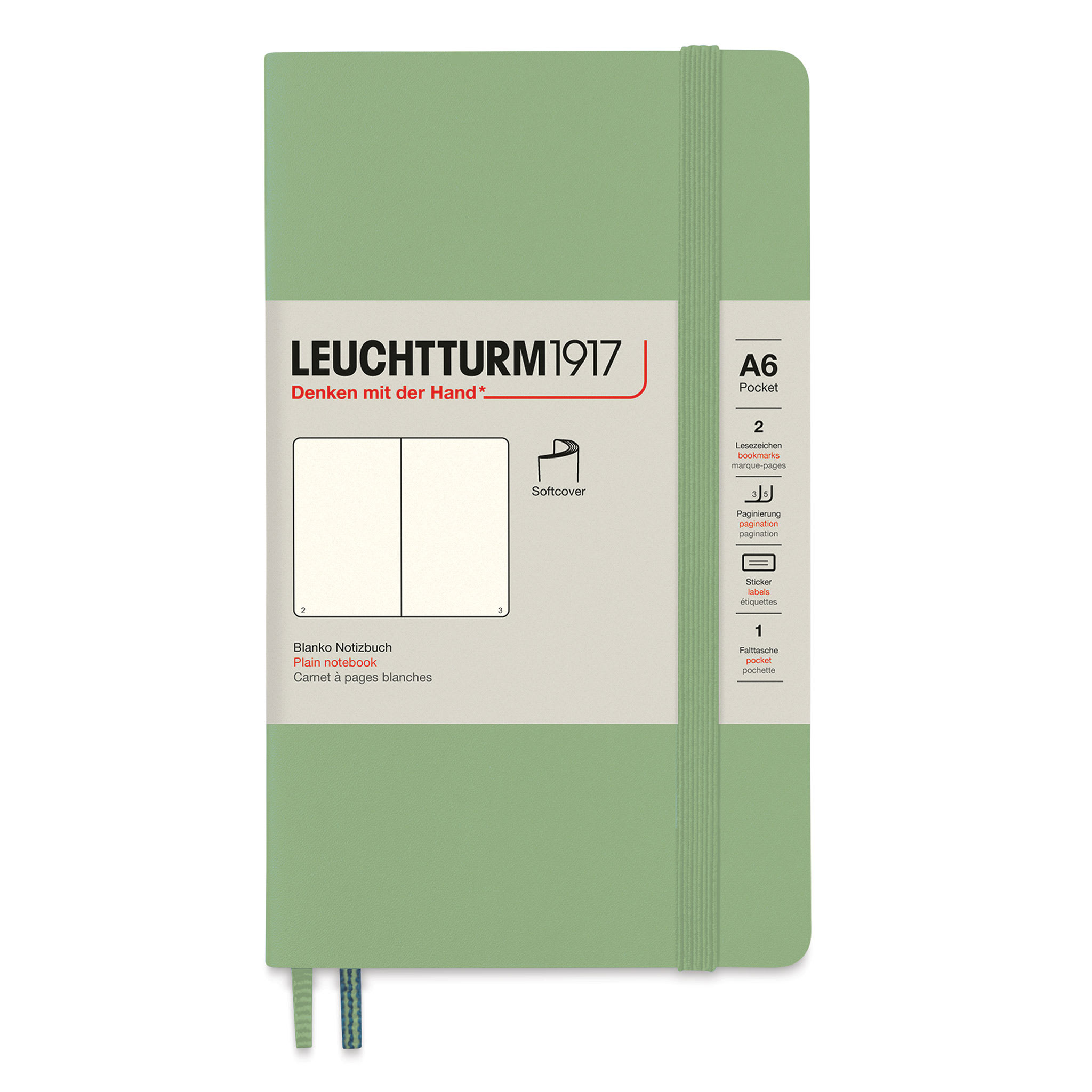Leuchtturm1917 Ruled Softcover Notebook - Sage, 3-1/2" x 6"