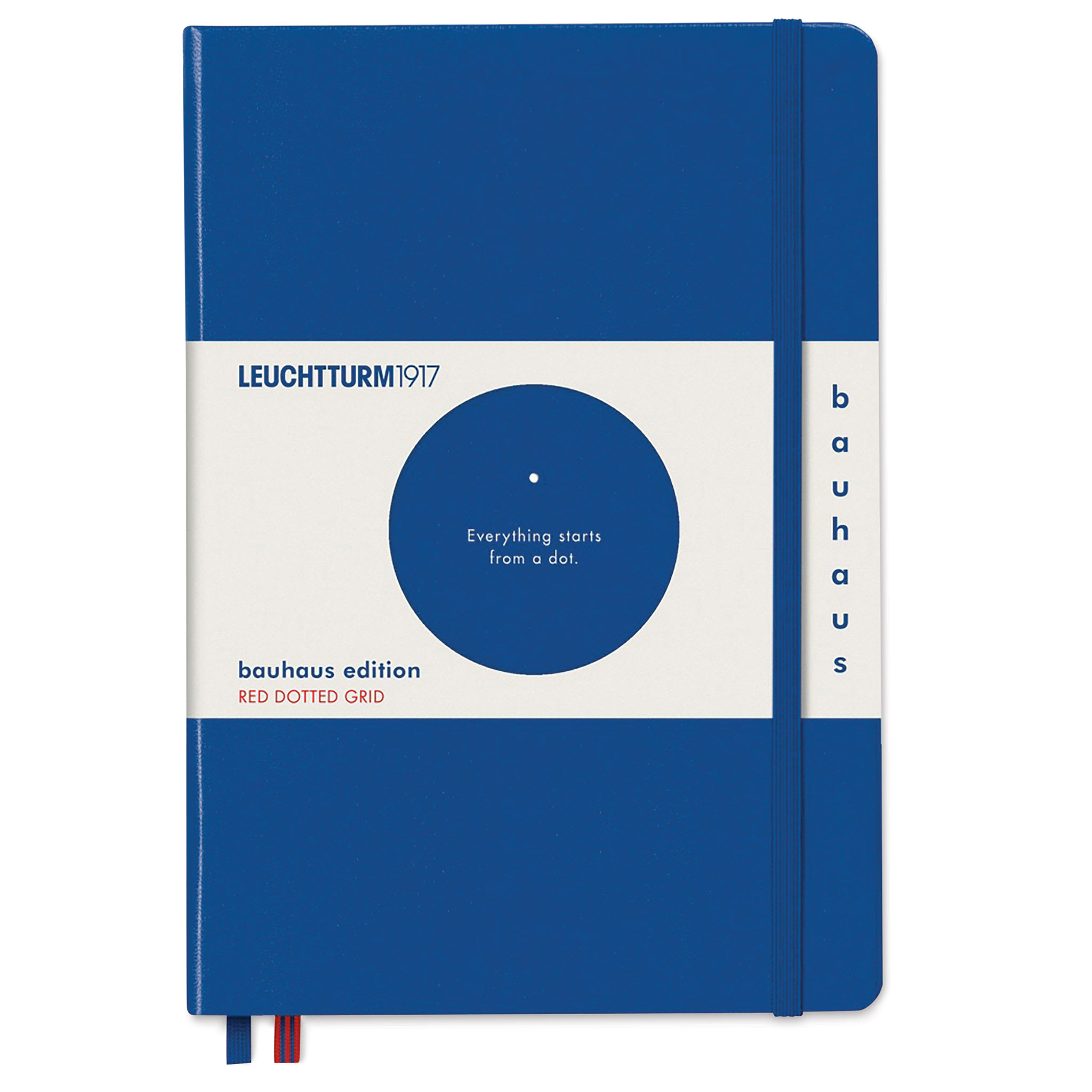 Leuchtturm1917 Bauhaus Notebook - Royal Blue/Red, 5-3/4" x 8-1/4", Dotted