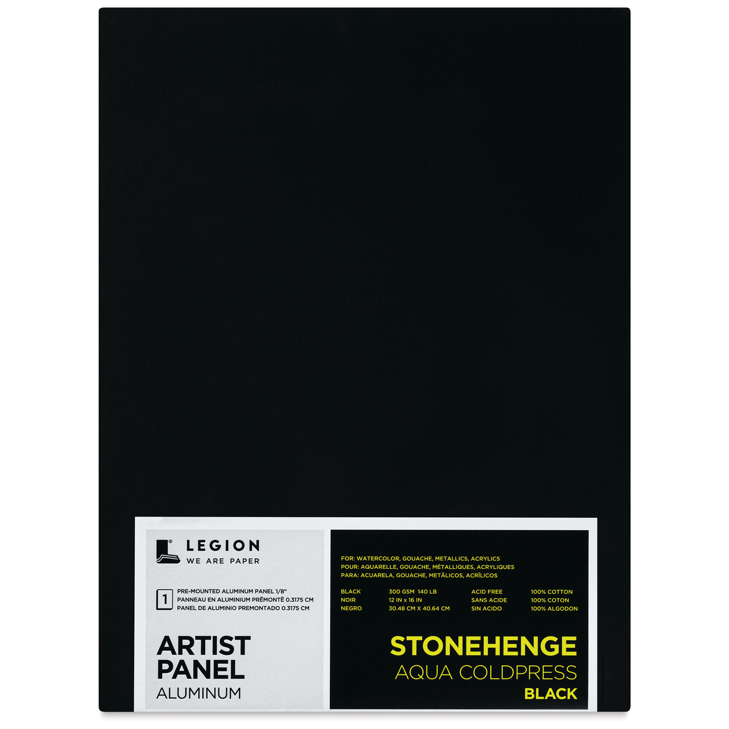 Legion Stonehenge Aqua Aluminum Black Panel - 12" x 16"
