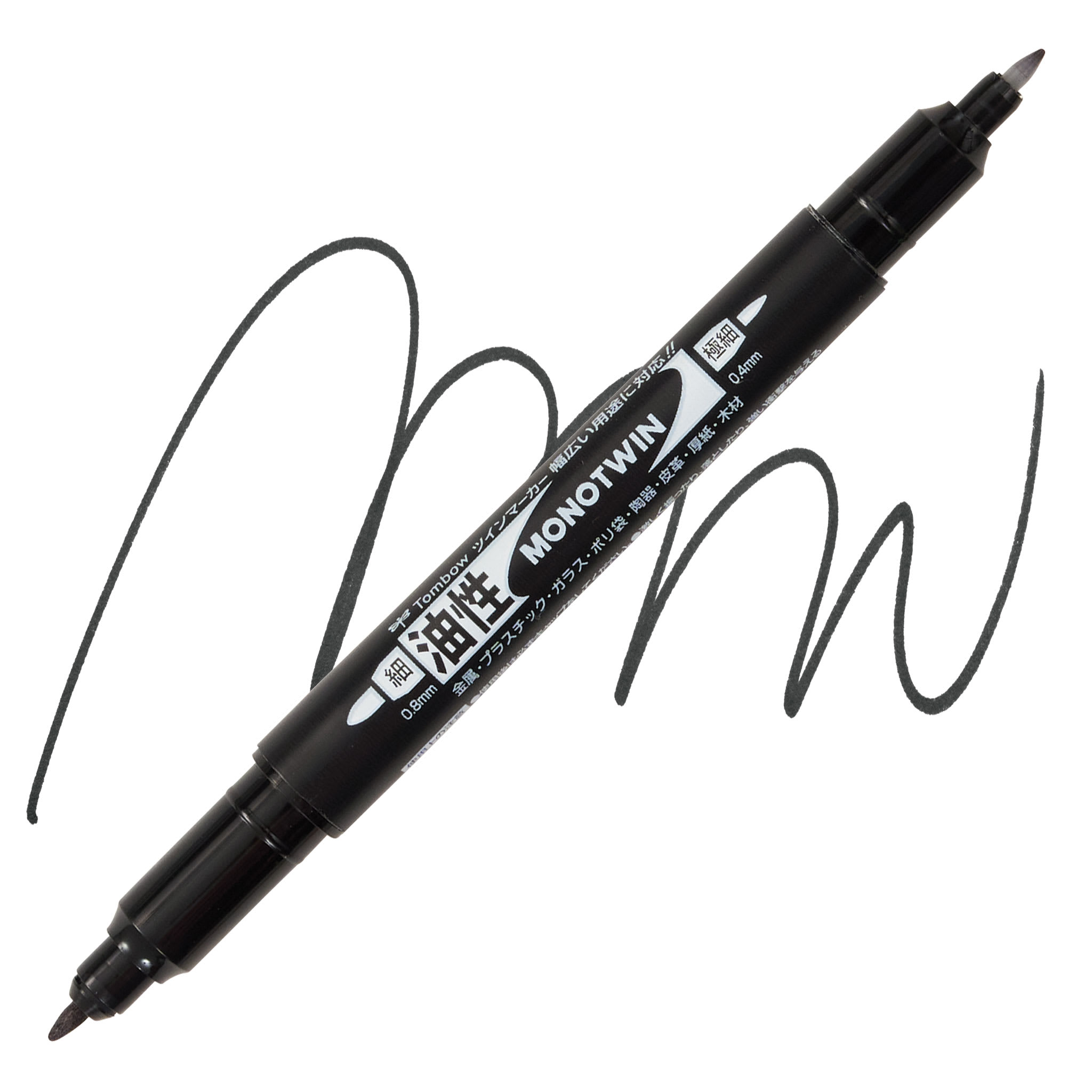 Tombow Mono Twin Permanent Marker - Black, Fine Tip