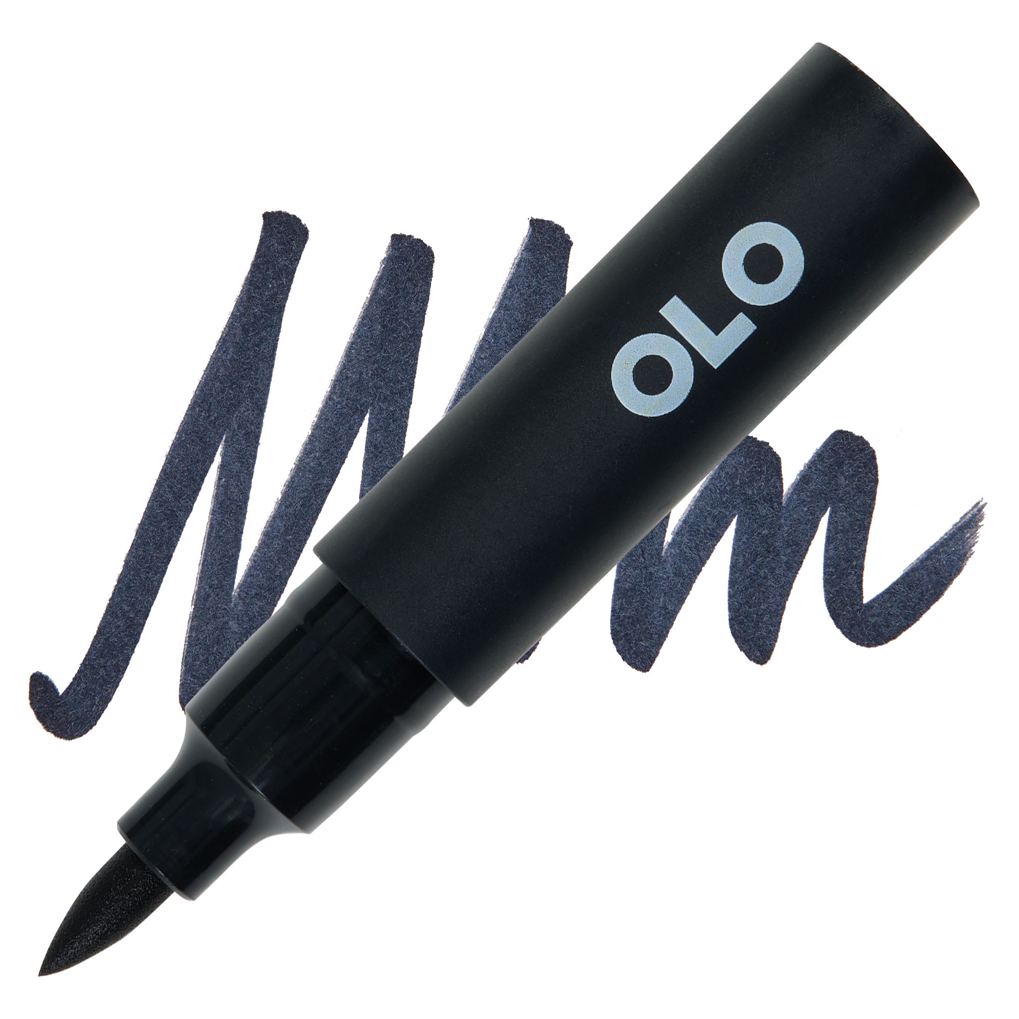 Olo Brush-Tip Half Marker - BK Blue Black